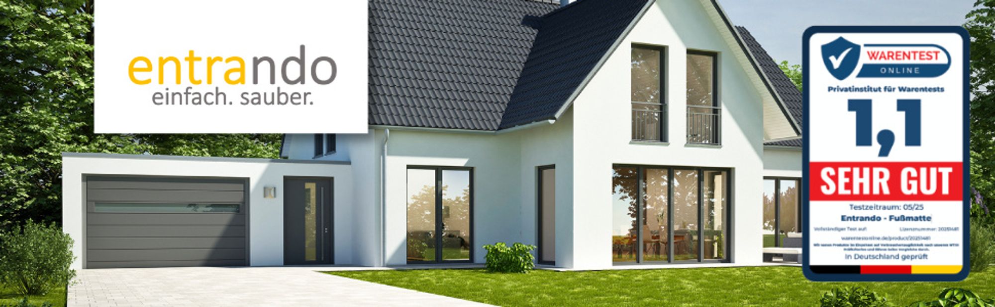 Entrando Fußmatte 120x180 cm in Schwarz Anthrazit - Rutschfeste Schmutzfangmatte für innen und außen - ideal für Haustür, Flur, Balkon, Terrasse - Carpet Fußabtreter Türmatte Schuhabstreifer Fußabstreifer Fußmatten Schmutzmatte Schuhmatte Türvorleger Doormat Fussabstreifer Teppich für draußen Fussmatten für den Aussenbereich Fussmatten
