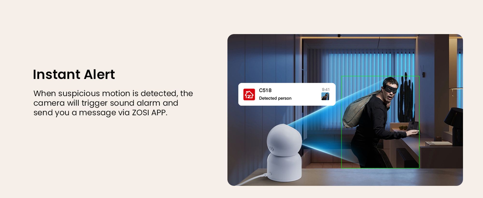 ZOSI 2X 360° Schwenkbar Überwachungskamera Innen, 2,4GHz / 5GHz WiFi Kamera Indoor für Baby, KI Personenerkennung, Auto-Tracking, One-Touch Call