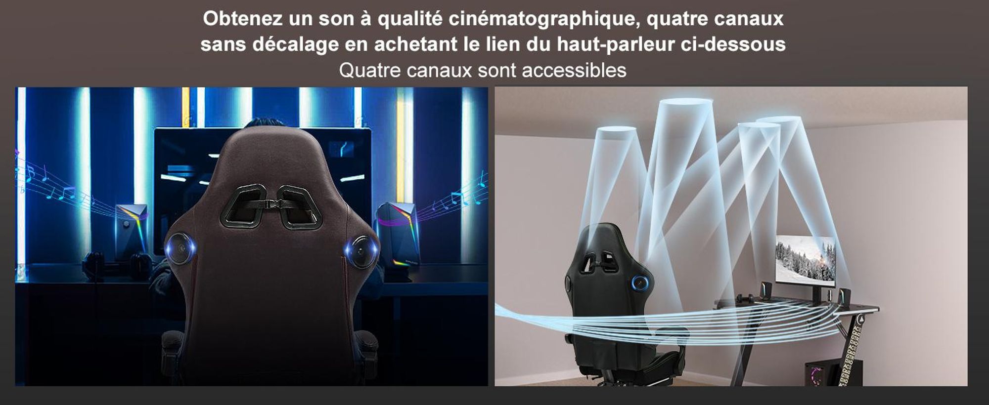 GTPLAYER Chaise de jeu ACE PRO, Chaise de bureau ergonomique Accoudoirs inclinables Avec repose-pieds, Haut-parleur Hi-Fi, Atmosphère sonore impressionnante, Marron clair