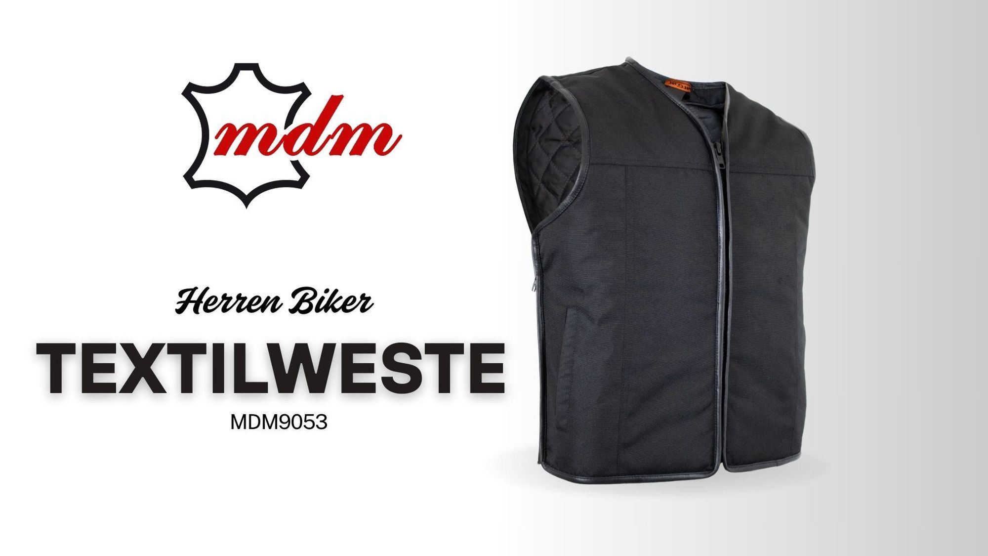 Textil Bikerweste Clubweste Kutte Rockerweste Motorrad Weste schwarz leicht (2XL)
