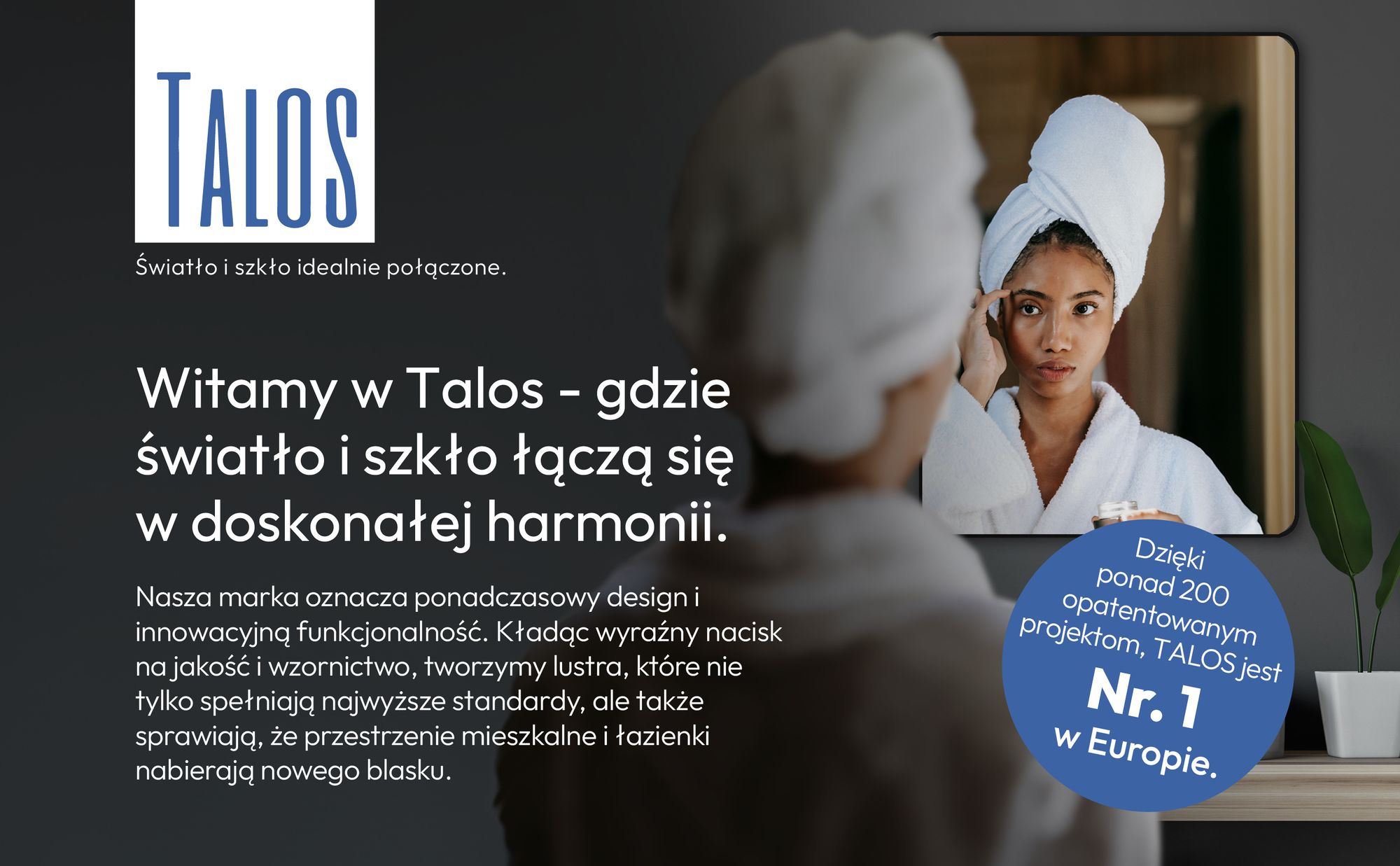 Lustro ?azienkowe czarne TALOS Black Living 80x60 cm - Lustro czarne odpowiednie do wilgotnych pomieszcze? dzi?ki aluminiowej ramie - Lustro ?cienne z wysokiej jako?ci aluminiow? ram?