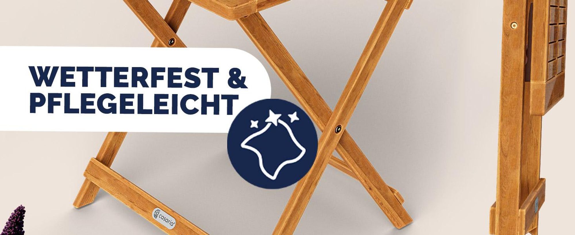 CASARIA® Beistelltisch klappbar, outdoor, FSC®-Zertifiziert 70x70x73