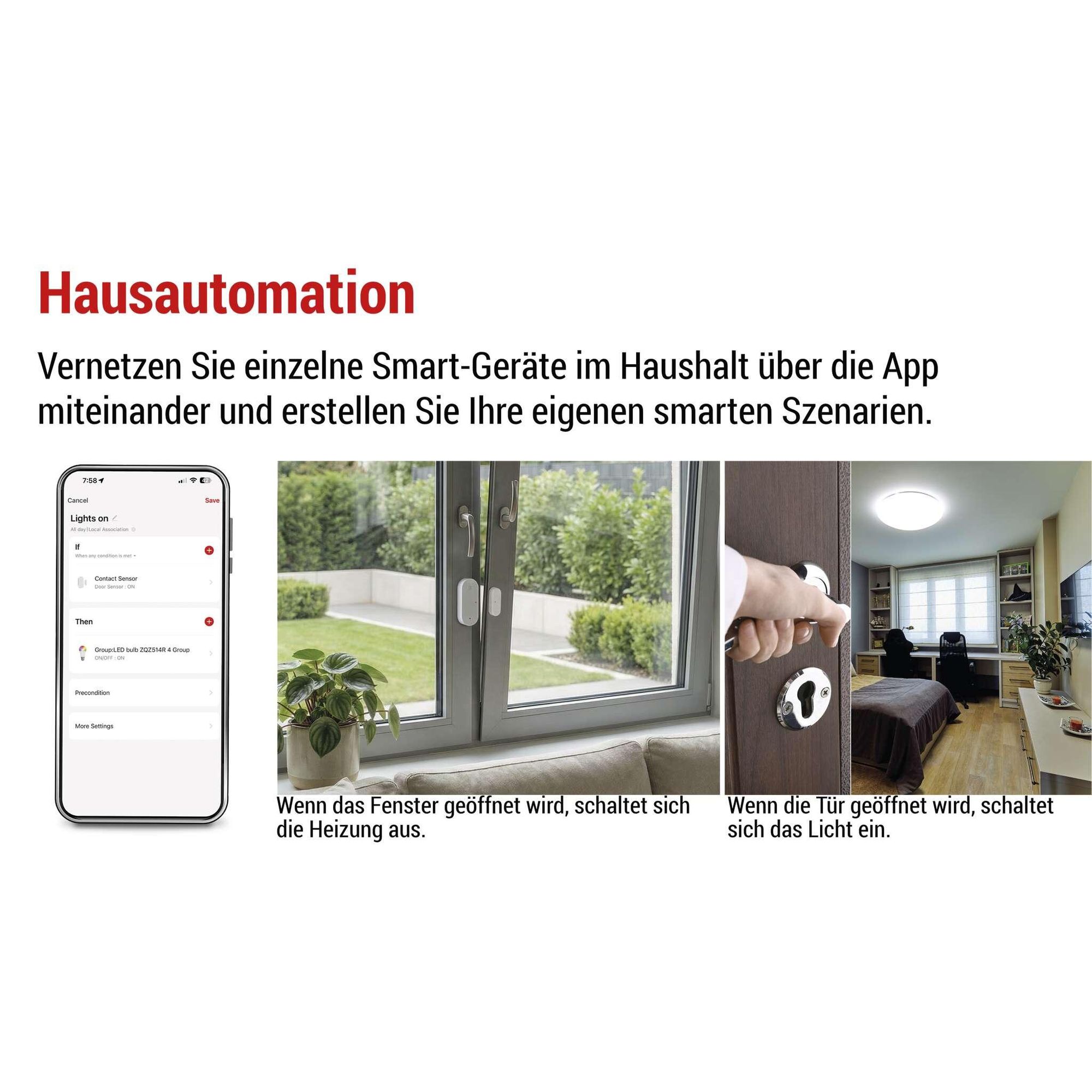 EMOS GoSmart - ZigBee Türsensor mit App - drahtloser magnetischer Zigbee-Fenster