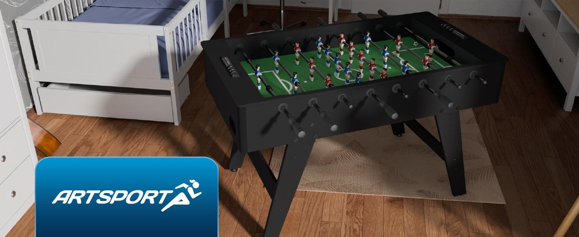 Artsport Tischkicker ProKick - Kickertisch mit Torzähler – Schwarz