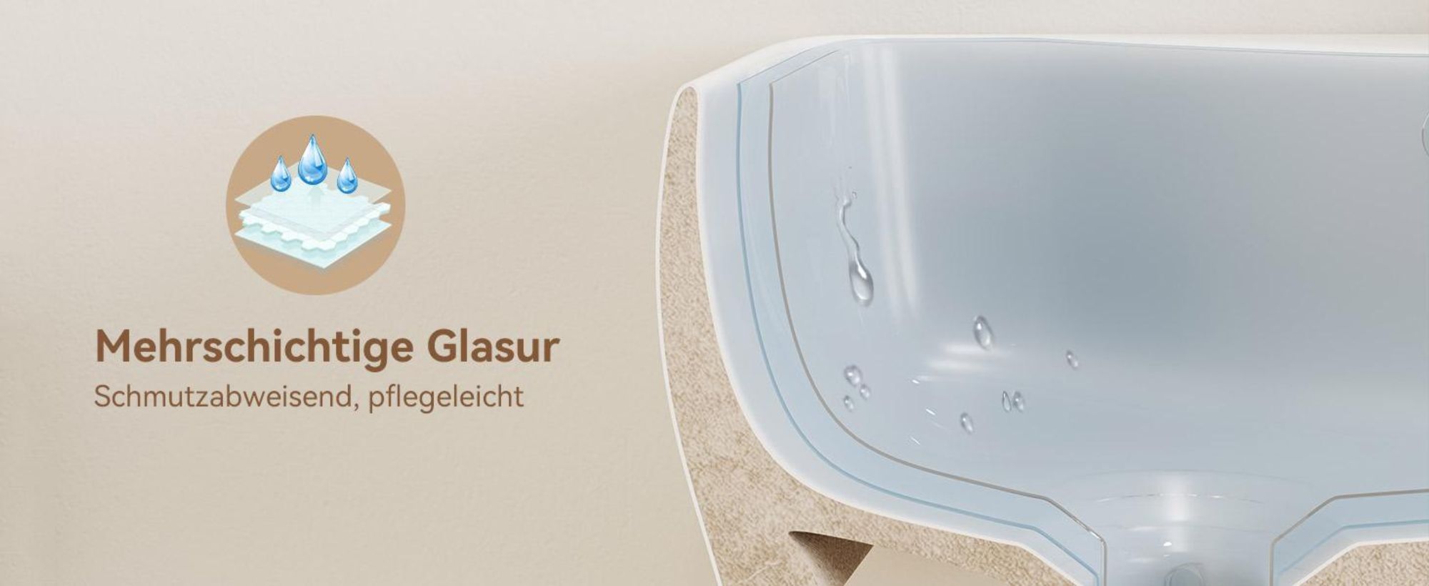 HOROW Aufsatzwaschbecken Keramik Handwaschtisch Trapezform Handwaschbecken 45 cm Badezimmer Aufsatzwaschtisch