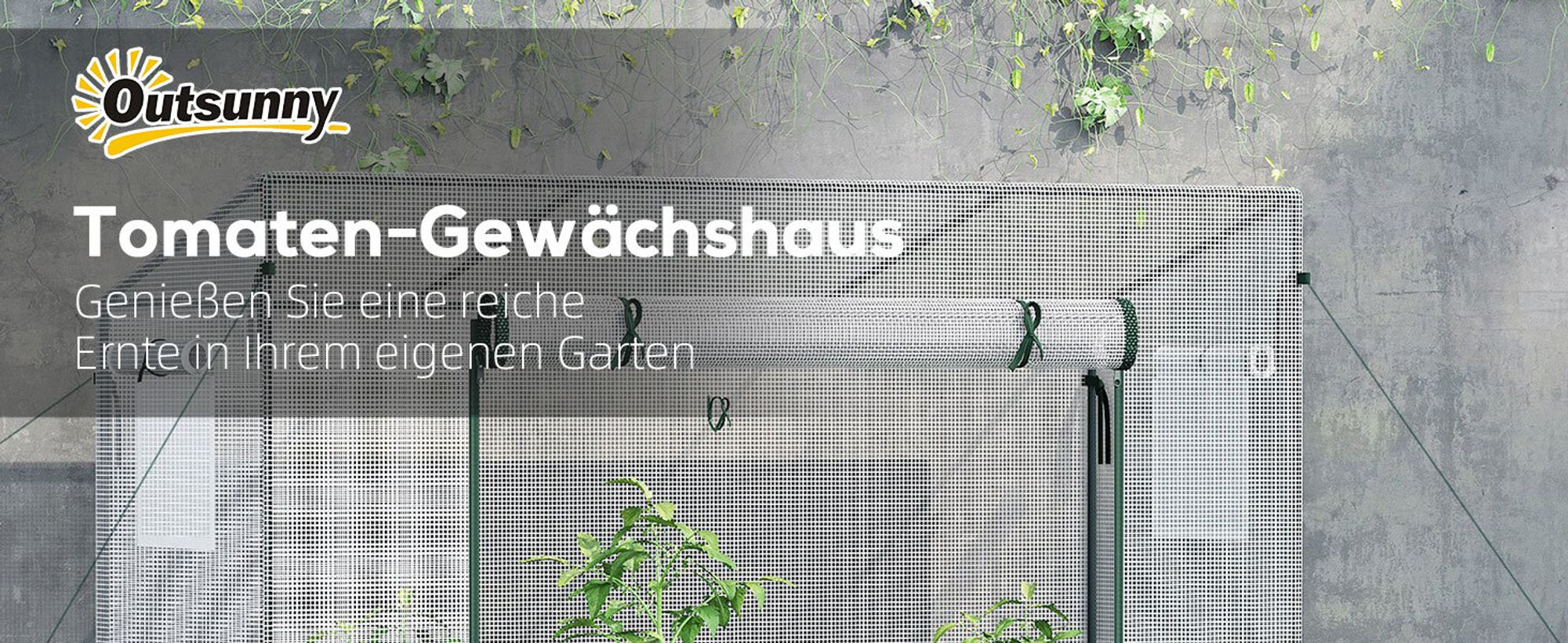 Outsunny Gewächshaus, Foliengewächshaus, Treibhaus mit Rolltür, Tomatenhaus mit Seitenfenster, Winddichtes Pflanzenhaus für Garten, aus Stahl, PE, Weiß, 200 x 68 x 196 cm