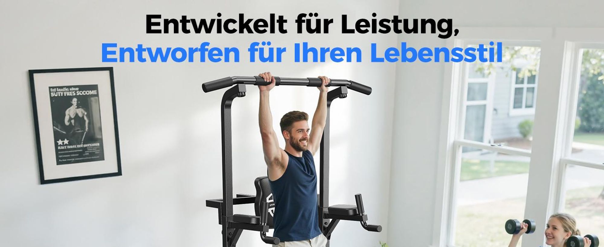 Sportsroyals Power Tower, Dip-Station, Klimmzugstange für das Krafttrainingsgerät im Heim-Fitnessstudio, 204 kg