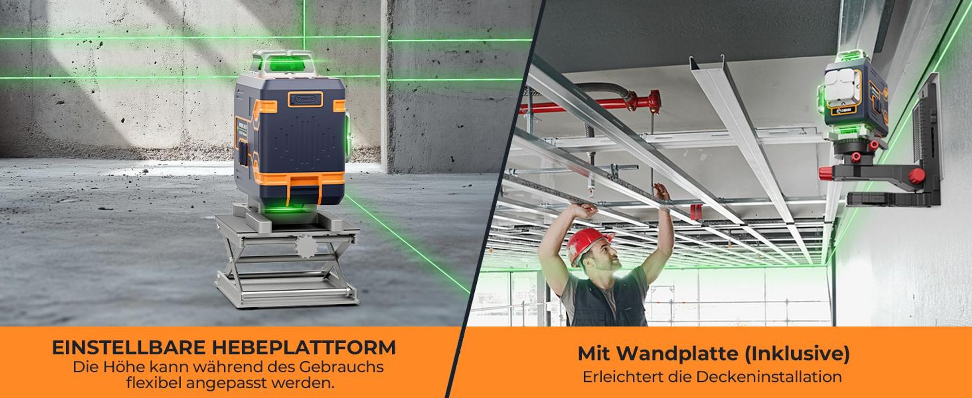 CIGMAN CMS02 Křížový Laser 4×360° Zelený s App, LCD a 2 Akumulátory