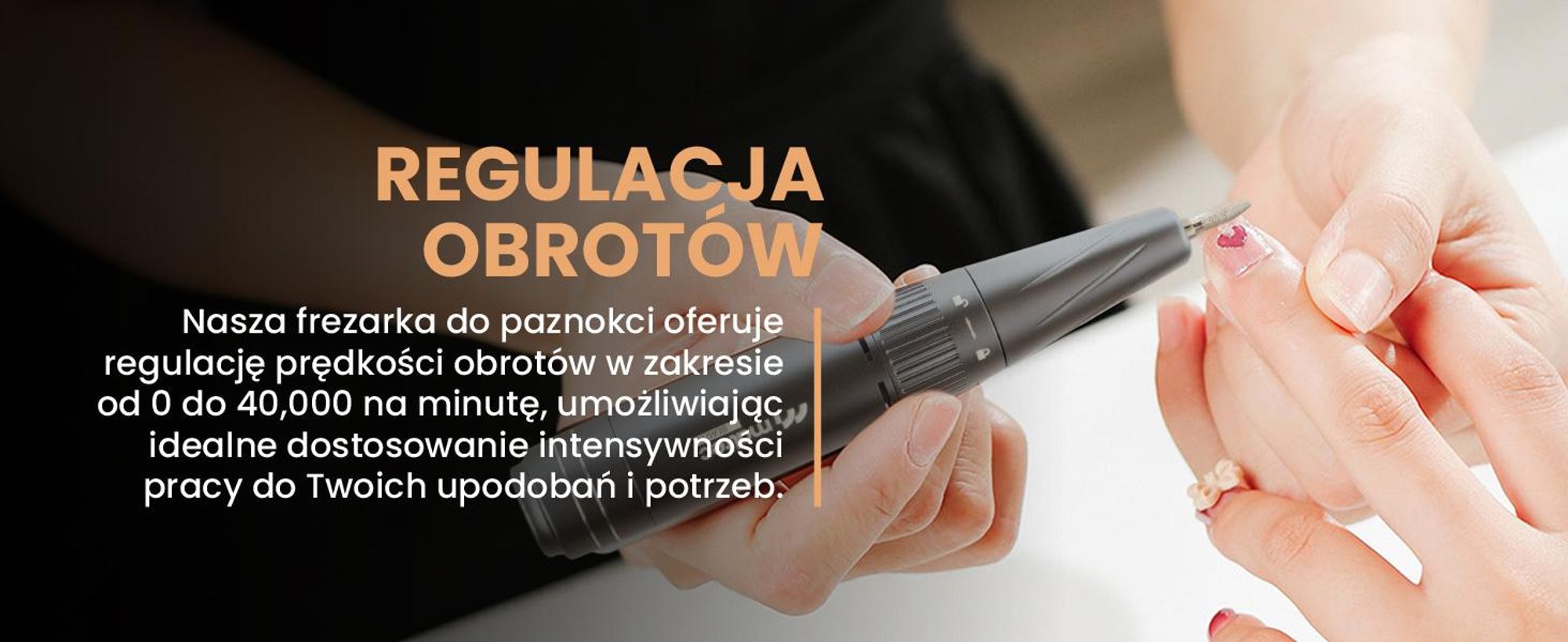 Mocna frezarka do paznokci z zestawem bitów oraz funkcją Twist Lock
