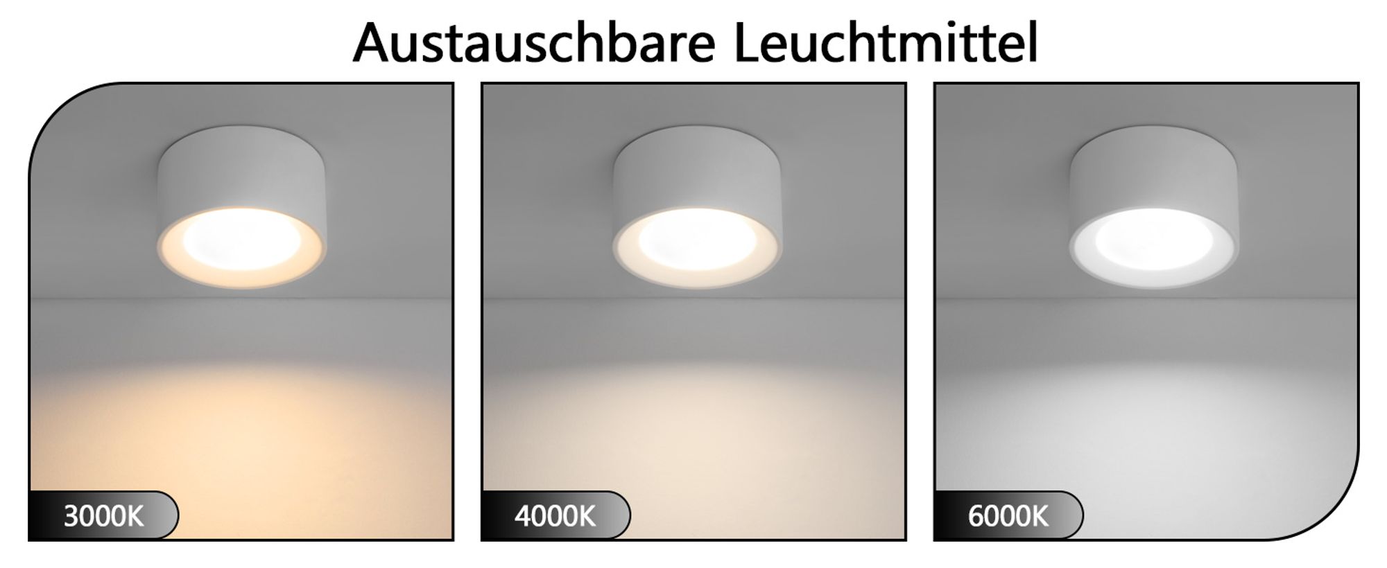 ZMH Aufbauspot rund Aufbaustrahler weiß Aufbauleuchte GX53 Deckenspots flach Spots Deckenleuchte Aufputz aus Gips Modern klein Deckenlampe Max.10W für Wohnzimmer Esszimmer  Ohne Leuchtmittel