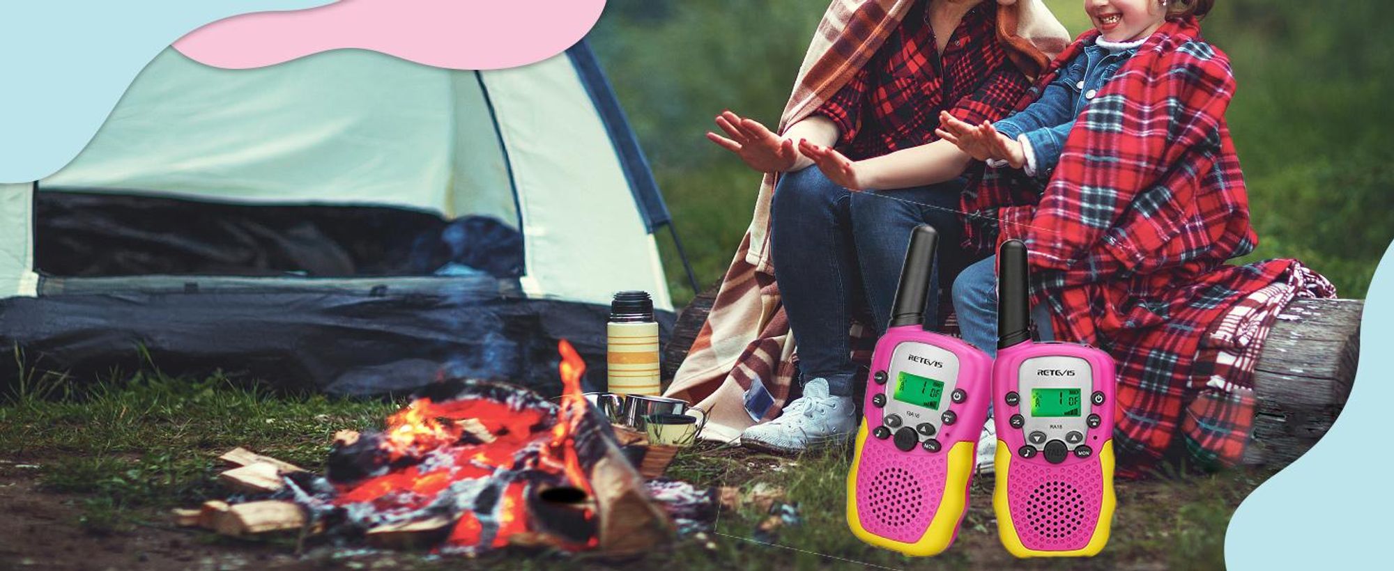 Retevis RA618 Walkie Talkie Kinderspielzeug, für 6-12 Jahre Mädchen Jungen, VOX Taschenlampe 10 Ruftöne, Ostergeschenke Wandern Radfahren Abenteuer