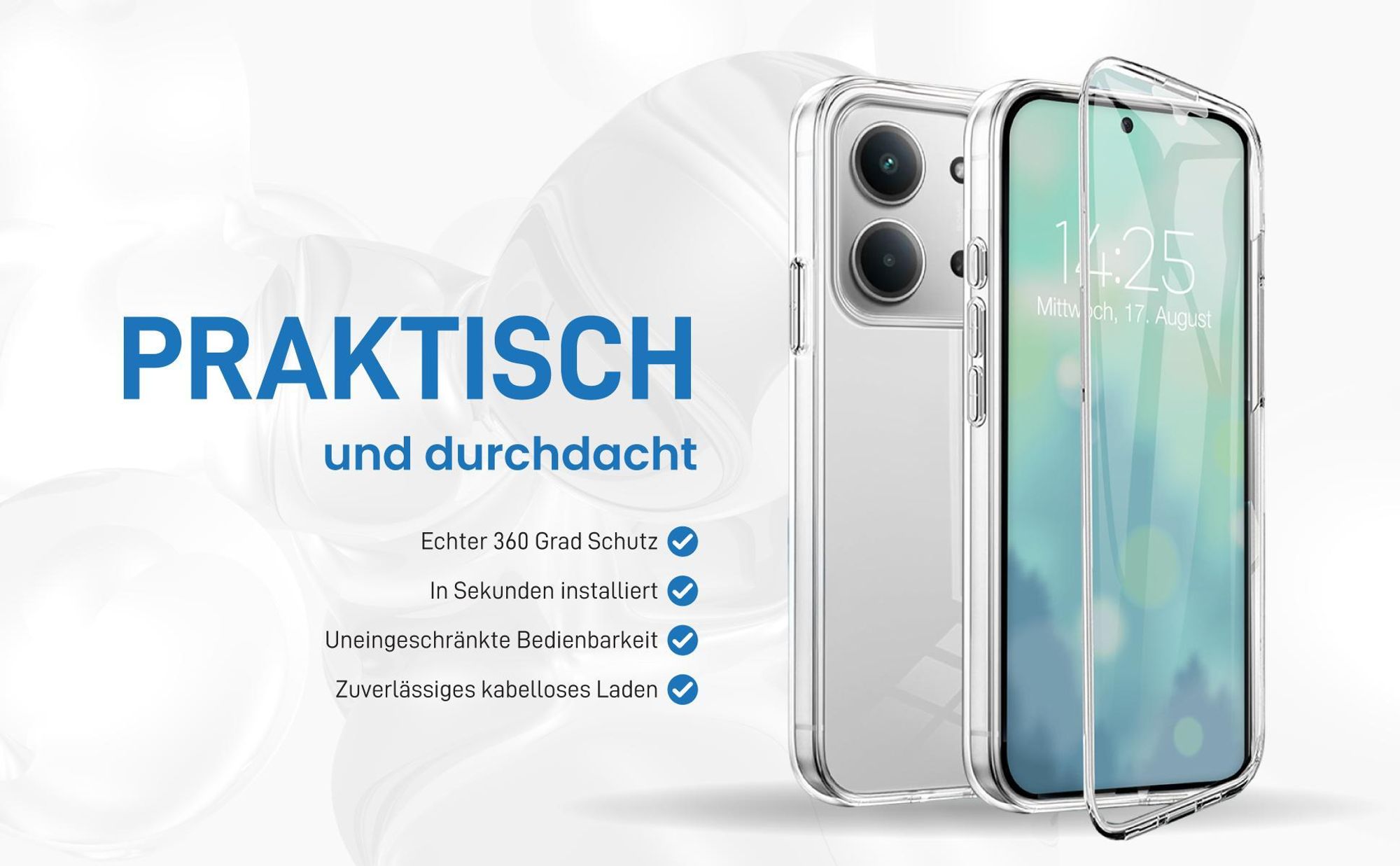 Rundum Schutz Hülle für Xiaomi Redmi 15C mit Touchsensibilität
