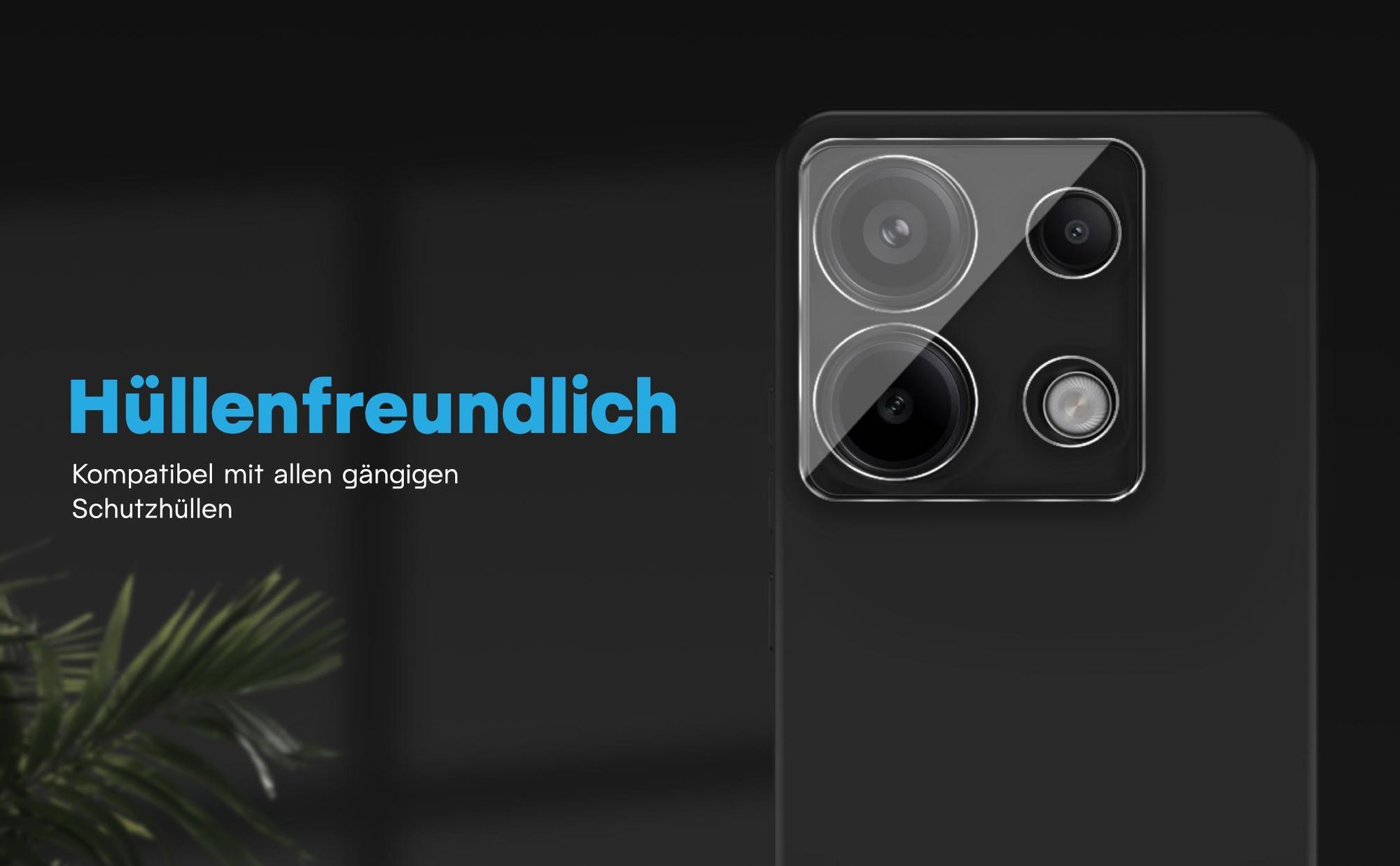 Kamera Schutzglas für Xiaomi Redmi Note 13 5G kompatibel mit allen gängigen Hüllen