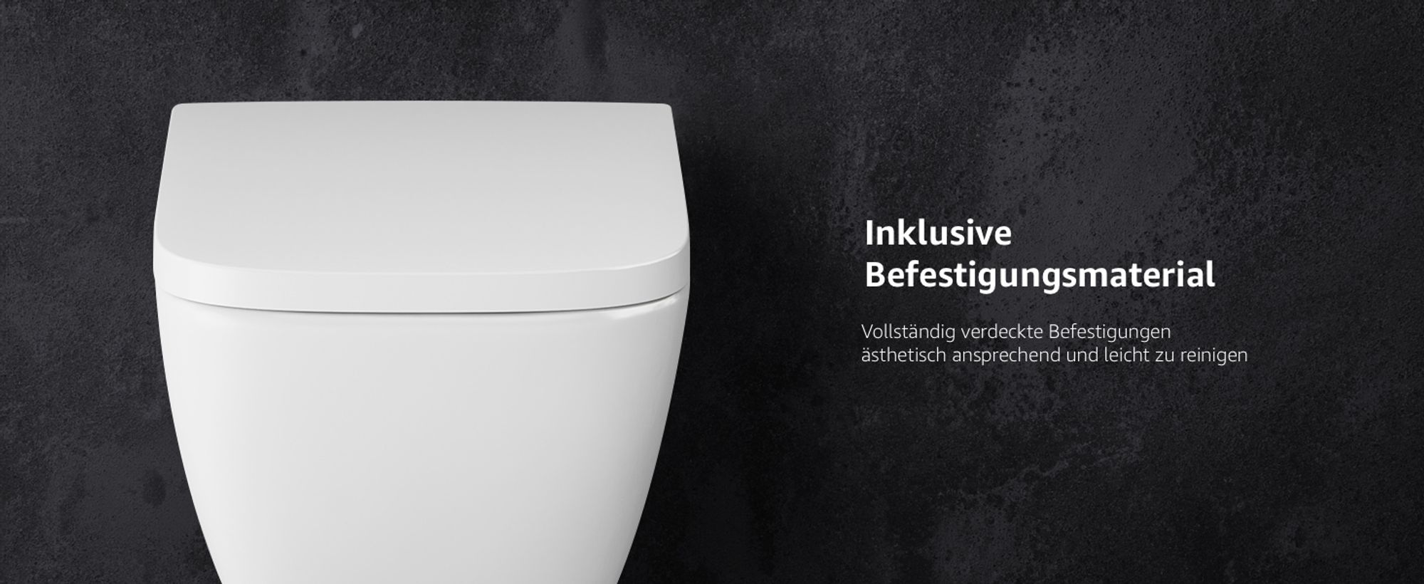 AM.PM Hänge-WC Wand Toilette Spülrandlose Toilette Wand-WC inkl.abnehmbaren WC-Sitz mit Softclose-Absenkautomatik Wand WC Spülrandlos, Weiss