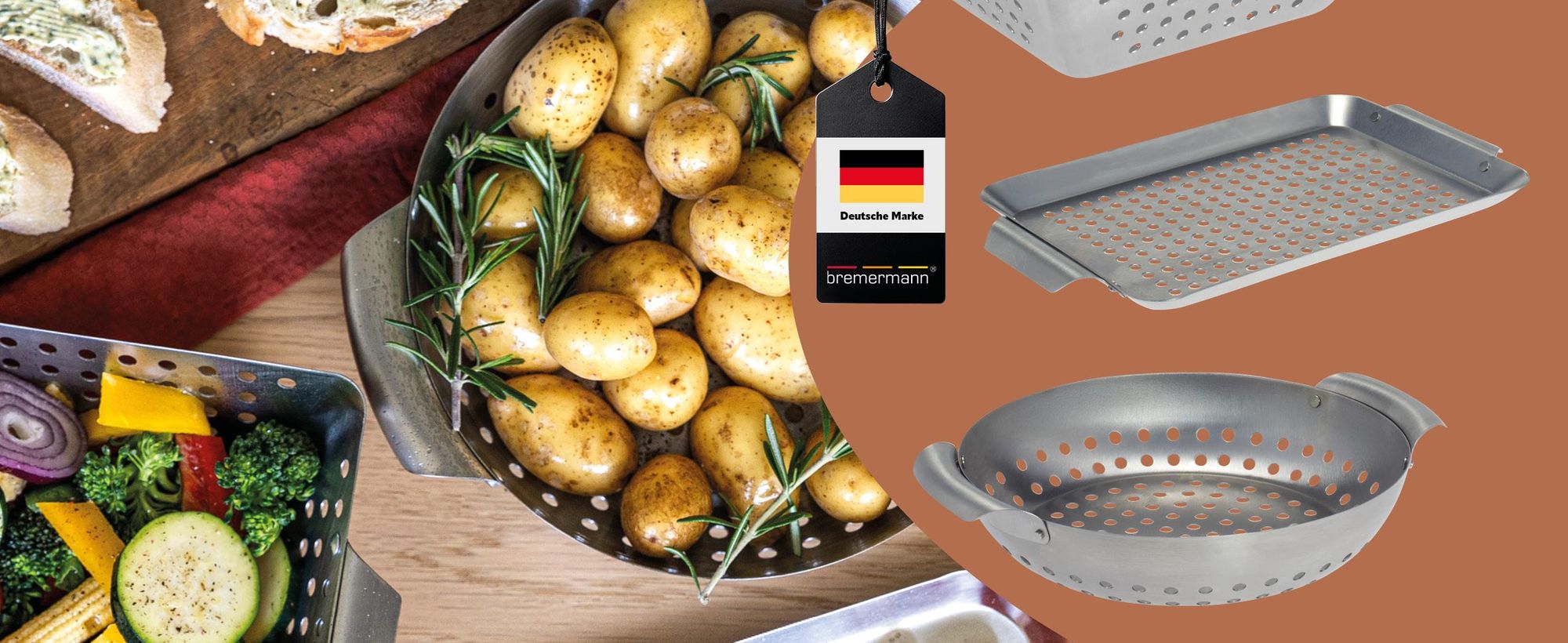 Paniers à grillades ronds, carrés et plats