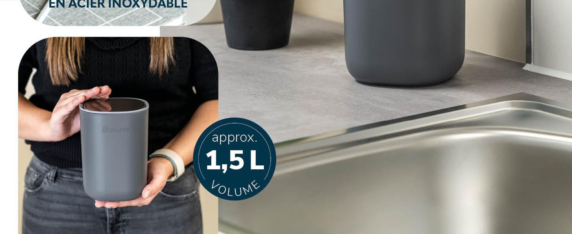Poubelles pour produits cosmétiques dans la salle de bains et la cuisine