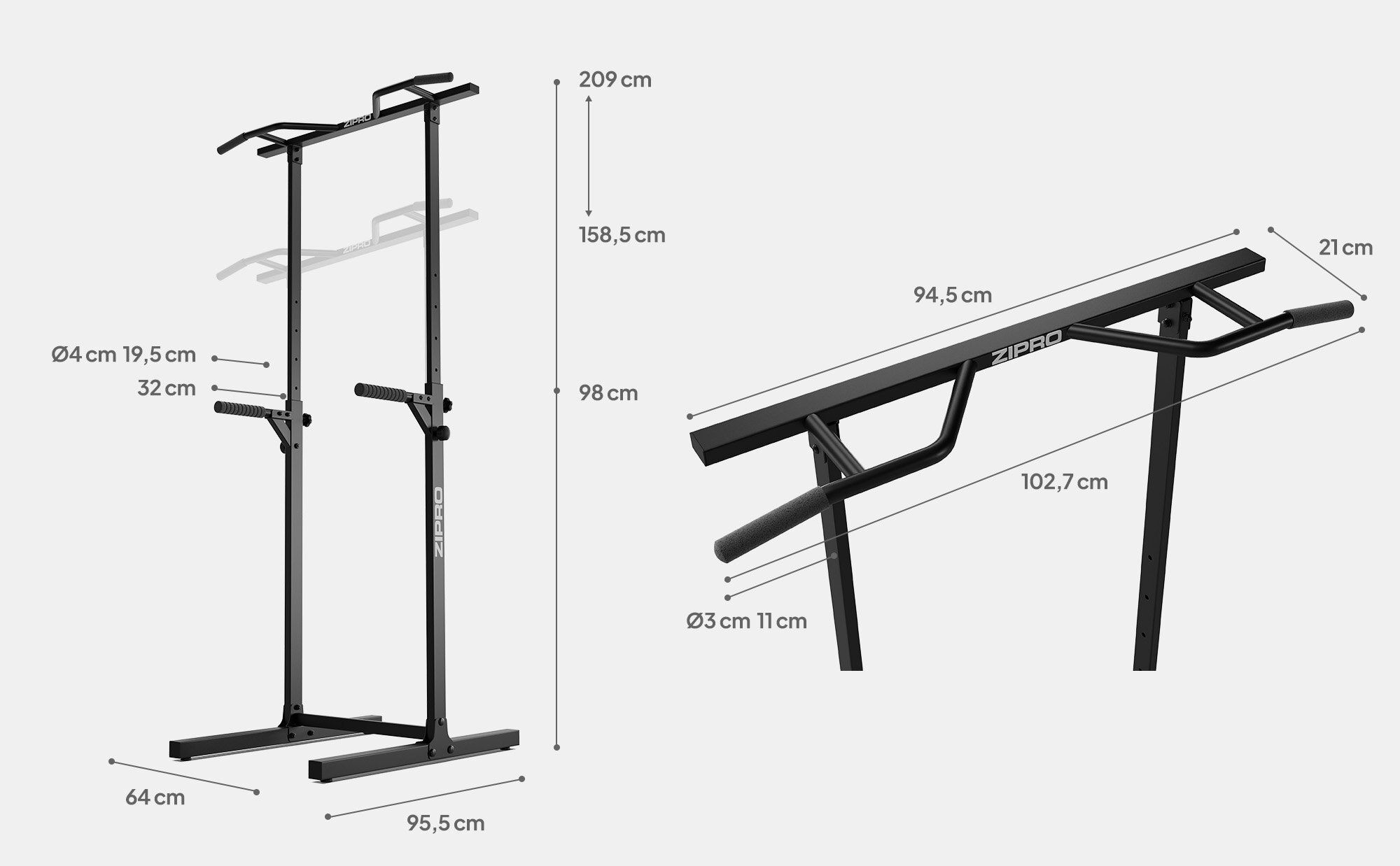 Zipro Multifunktions Kraftstation, Fitnessstation bis 350