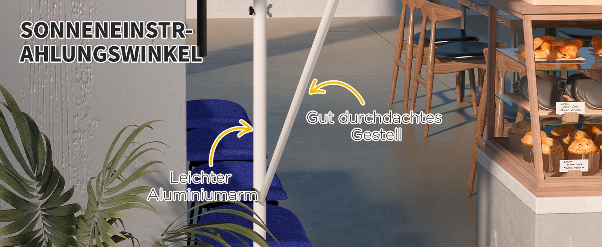 Outsunny Markise Klemmmarkise Faltarm Handkurbel Balkon 3 x 1,5 m Alu Grün