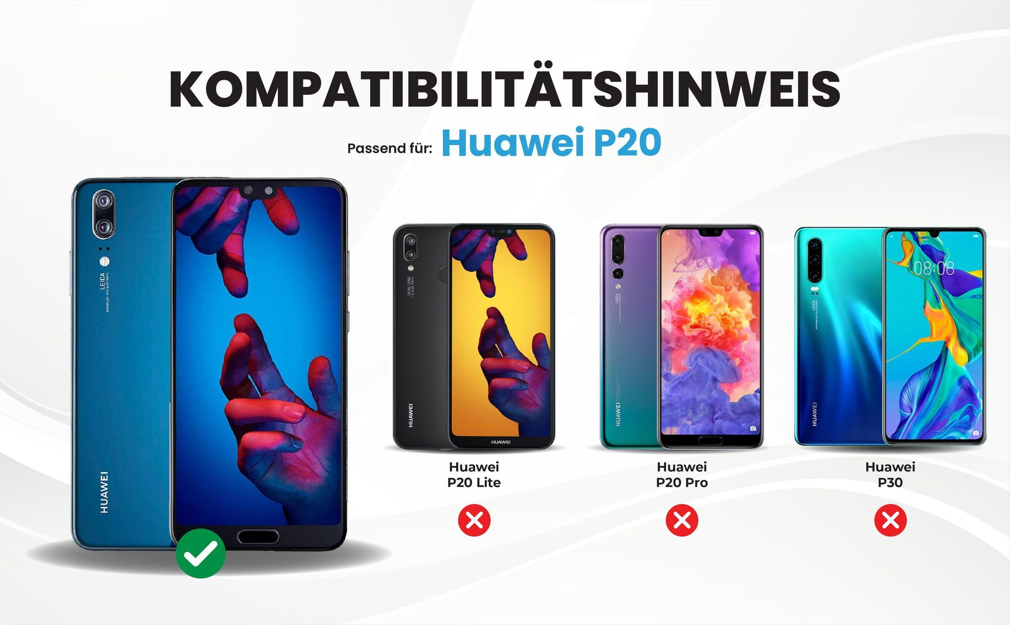 Kompatibilitätshinweise Hülle für Huawei P20