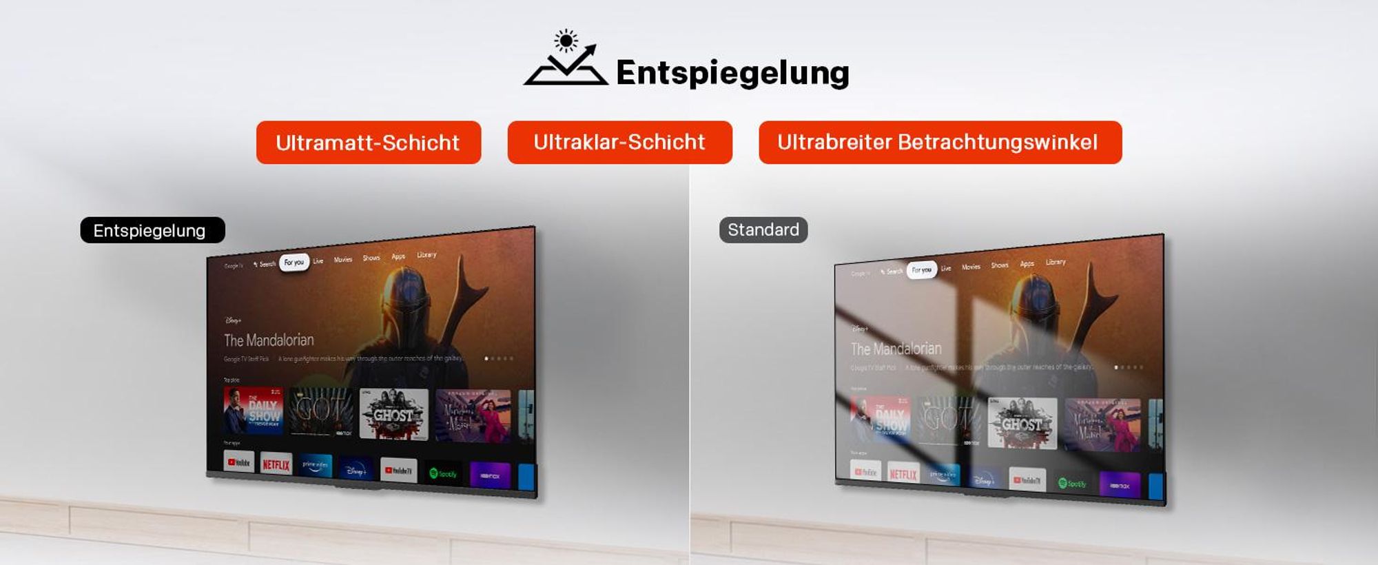 coocaa 55 Zoll (139cm) QD-MiniLED 4K UHD Smart TV – Google TV, 93% DCI-P3, HDR10+, Dolby Digital Plus, Triple Tuner, Bluetooth | Perfekt für WM 2026