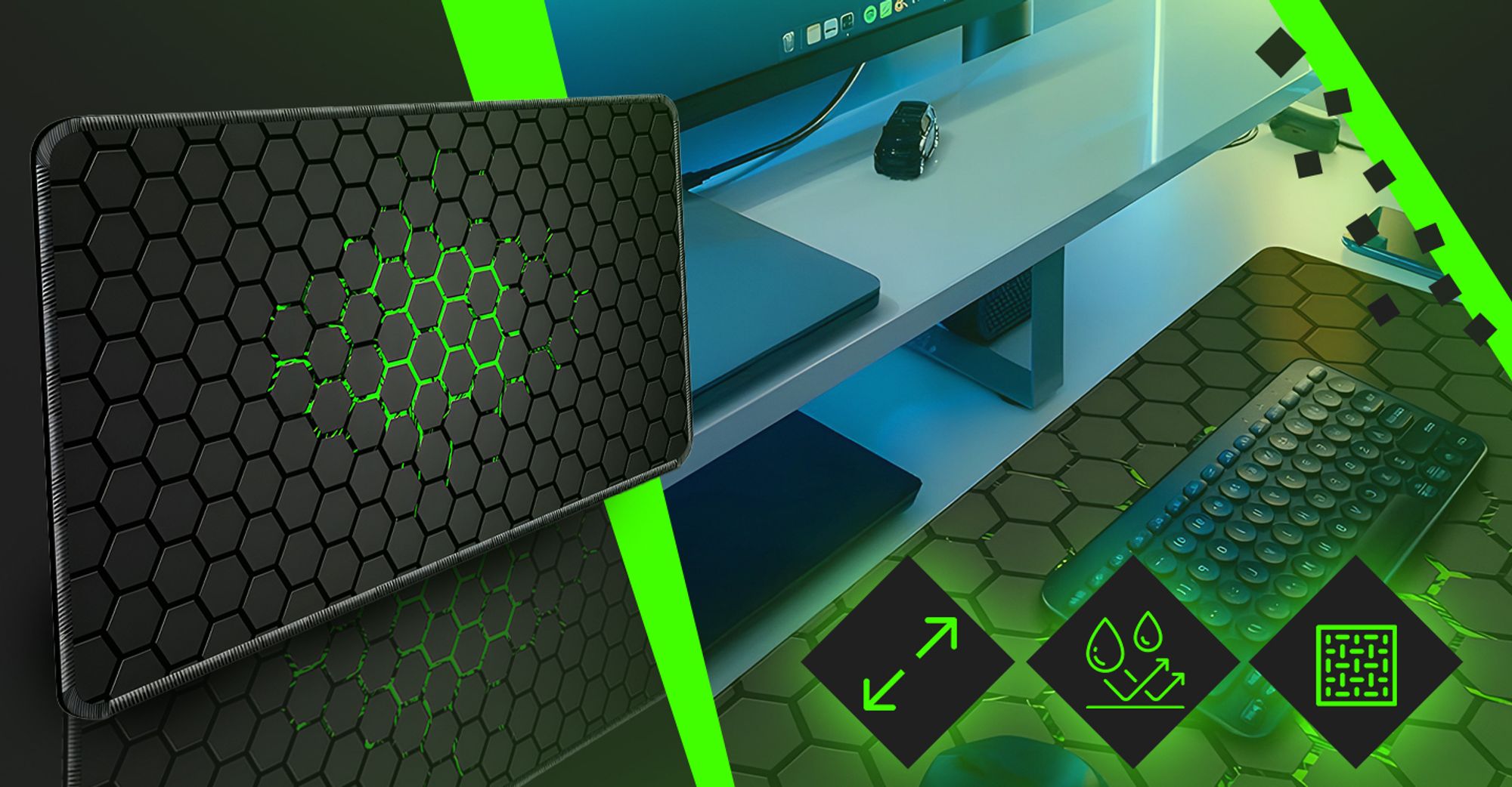 Mauspad XXL Gaming 900x400 mm Groß Tischunterlage Large Size Spezielle Oberfläche Schreibtischunterlage Verbessert Präzision Geschwindigkeit Retoo