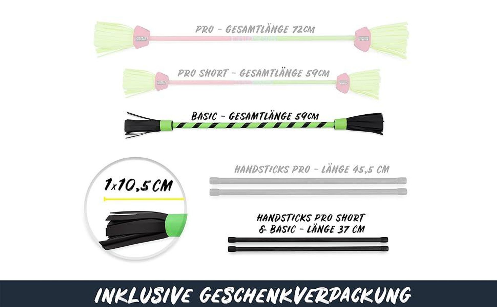Diabolo Leisure Sport Flowerstick – Flowerstick Basic UV grun mit Fiberglas Handstöcken | Robuster Flowerstick für Anfänger und Fortgeschrittene