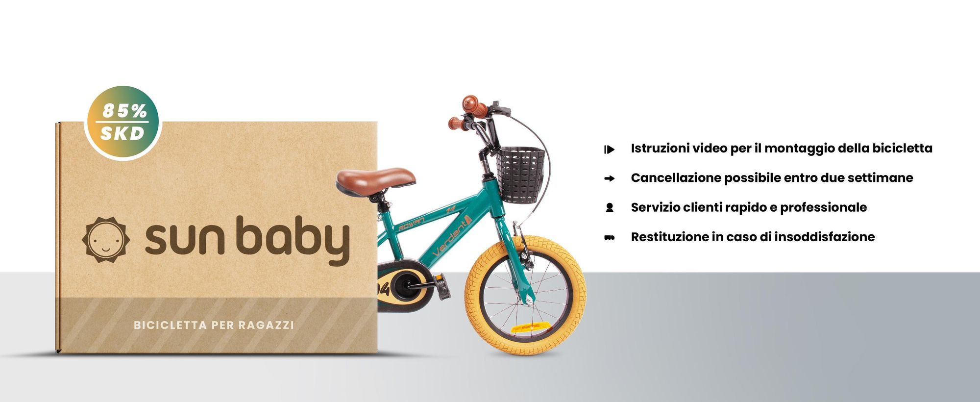 Sun Baby Verdant Rowan bicicletta per bambini ragazzi bici ruote di formazione 12 14 16 pollici da 3-5 anni BMX bambini bici (14 pollici, blu)