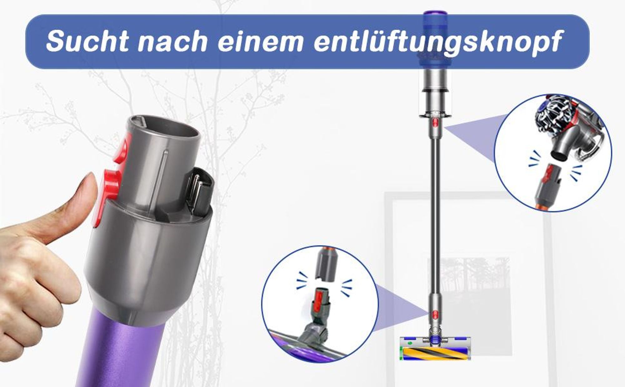 Verlängerungsrohr, Ersatz Saugrohr, Saugrohr für Dyson V7 V8 V10 V11 V15, Aluminium, 73cm Länge