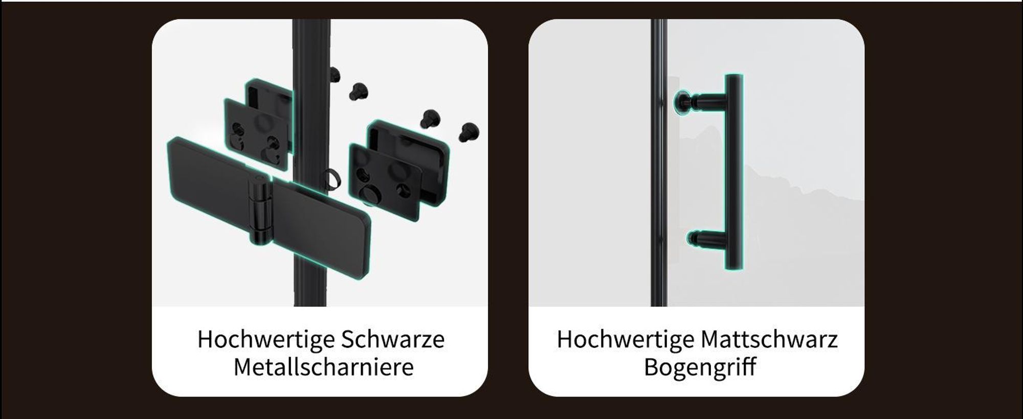 Schwarz Nischentür Dusche Falttür Duschtür 90x195cm Duschabtrennung Faltbar Duschkabine 6mm ESG NANO Glas Nischdusche Duschwand