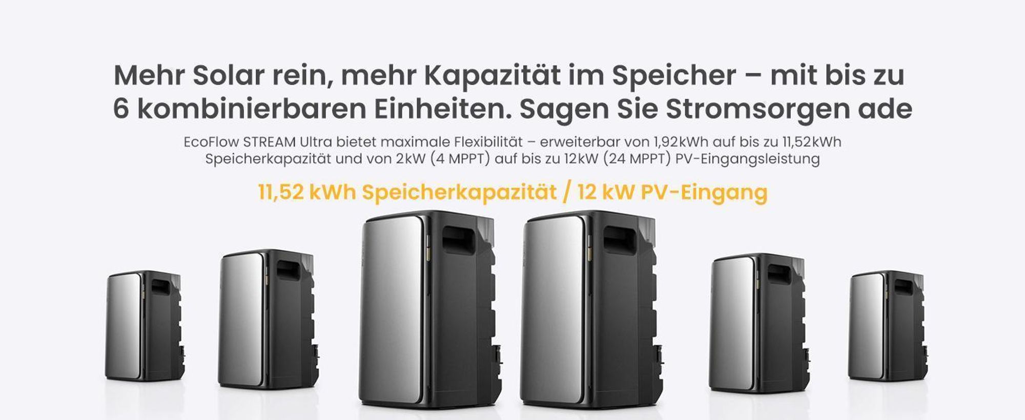 Powerness Balkonkraftwerk mit Speicher,EcoFlow STREAM Ultra & AC Pro Erweiterungsakku & 2000W Module & Smart Meter & 4x Flachdach-Halterung 0% VAT