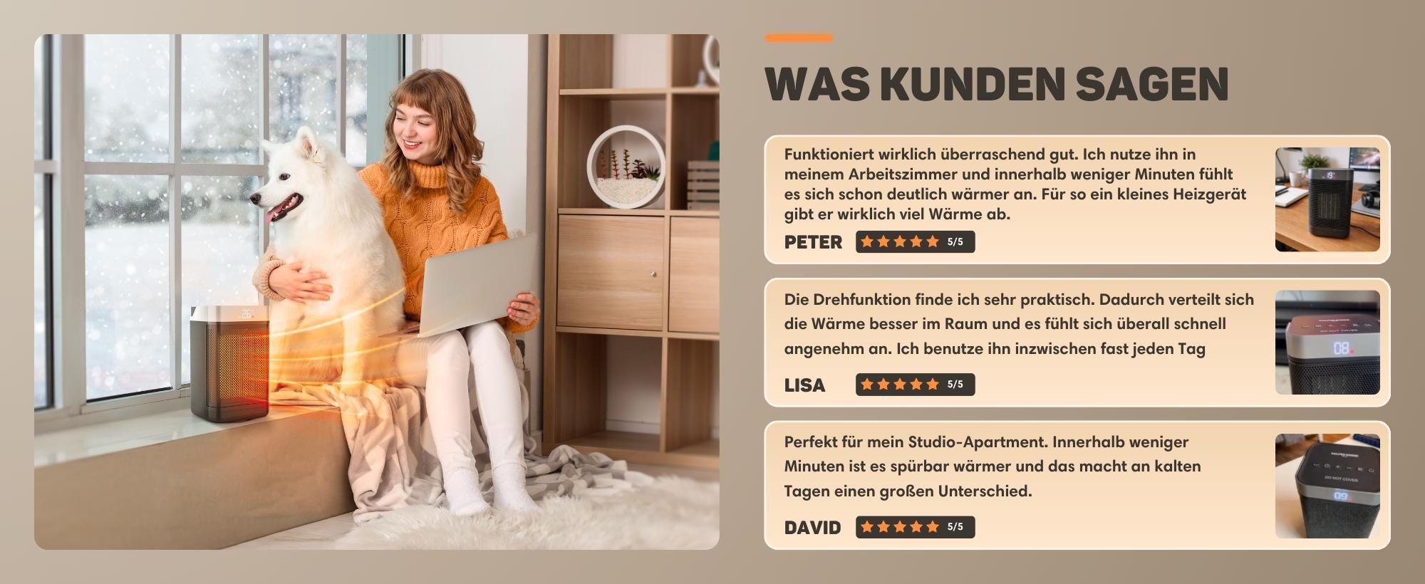 Vulpes Goods Keramik Heizlüfter, Elektrischer Heizlüfter mit Fernbedienung, Keramikheizung, 4 Stufen, 1500W, Timer & Thermostat, Für drinnen, Schwarz