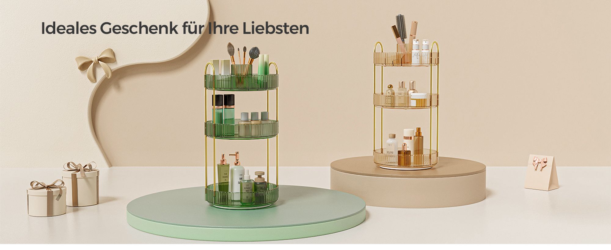 SONGMICS Make-up Organizer drehbar, Kosmetik-Organizer, Kosmetik Aufbewahrung,Geschenkidee