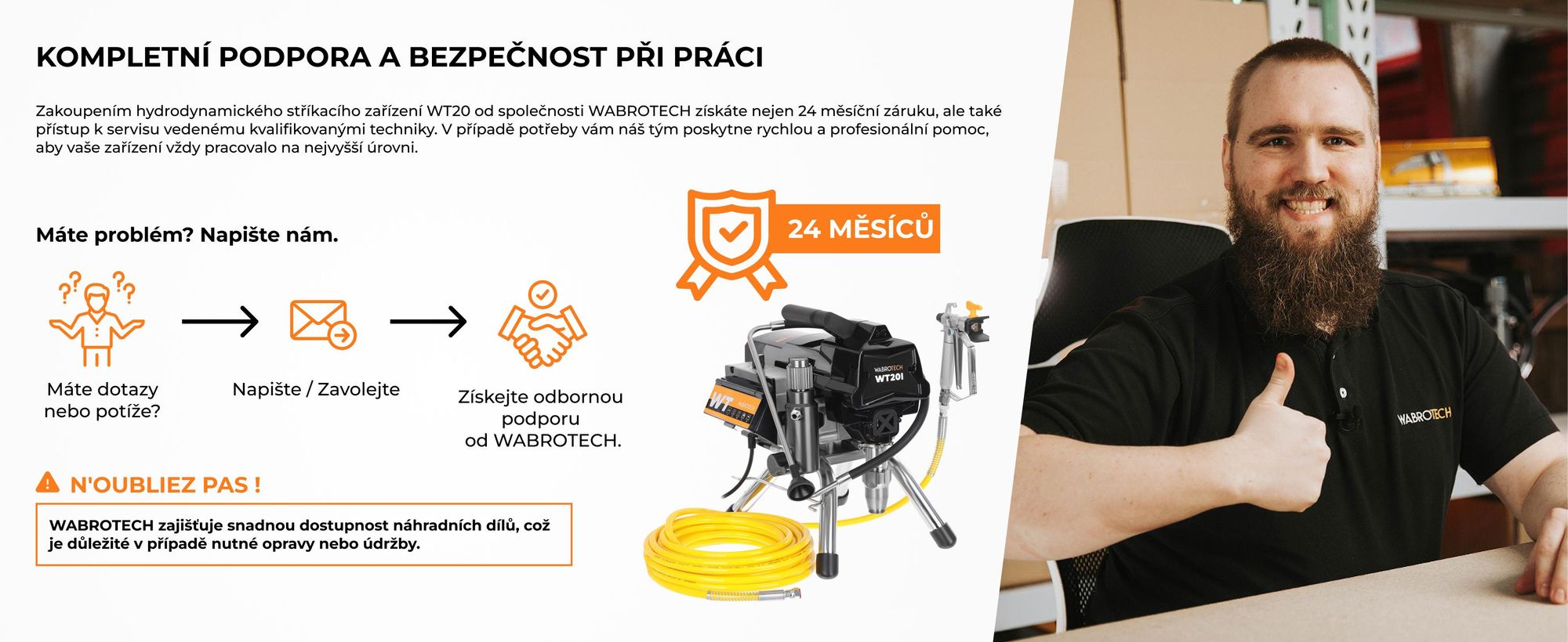 Stříkací zařízení WABROTECH WT20i Airless 1100W, 2l/min / 210 bar Hydrodynamický malířský agregát
