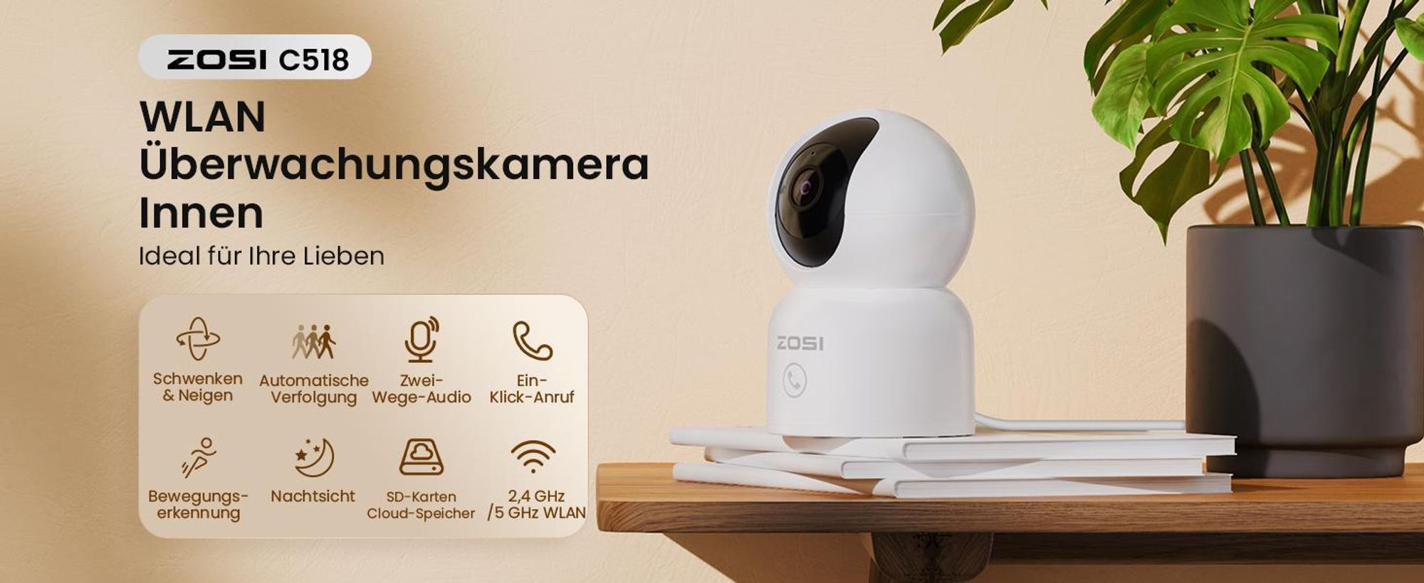 WLAN Innen Überwachungskamera