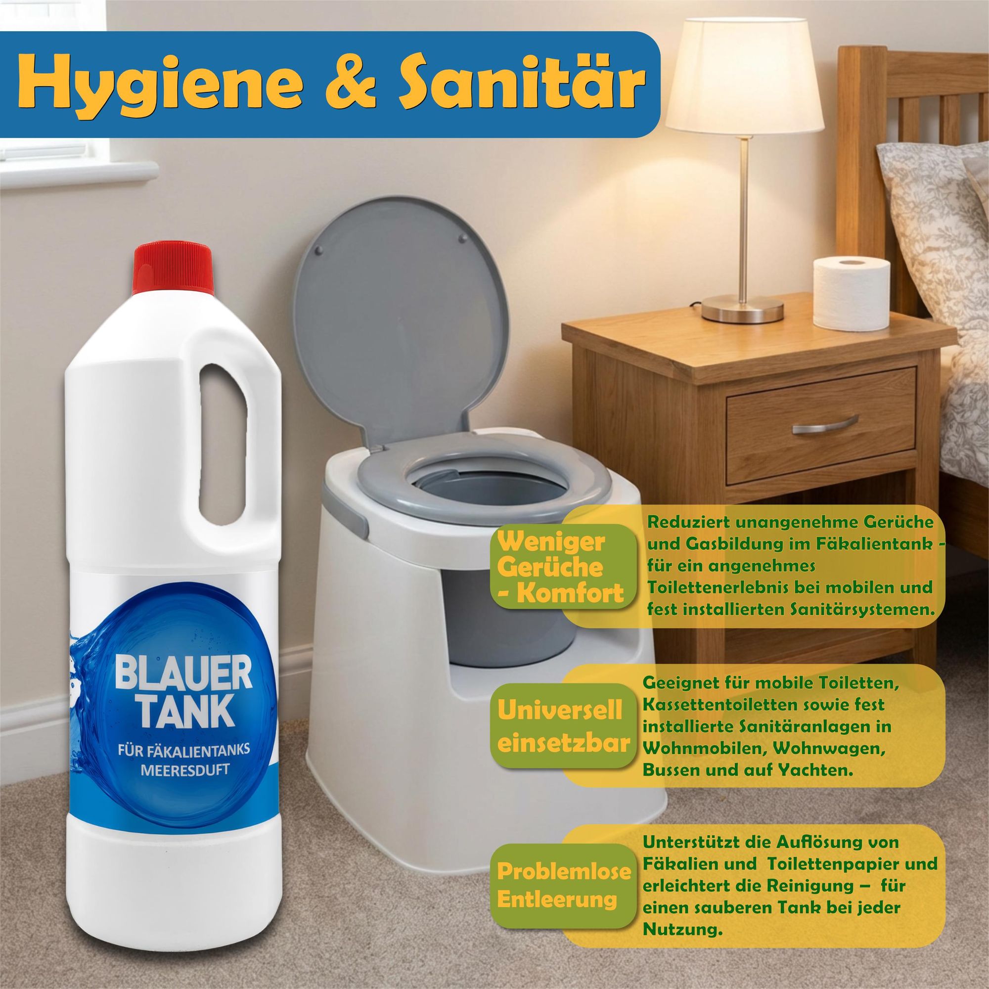 Chemietoilettenflüssigkeit 3 L – hochkonzentrierter Sanitärzusatz für Fäkalientank | Camping & Wohnmobil