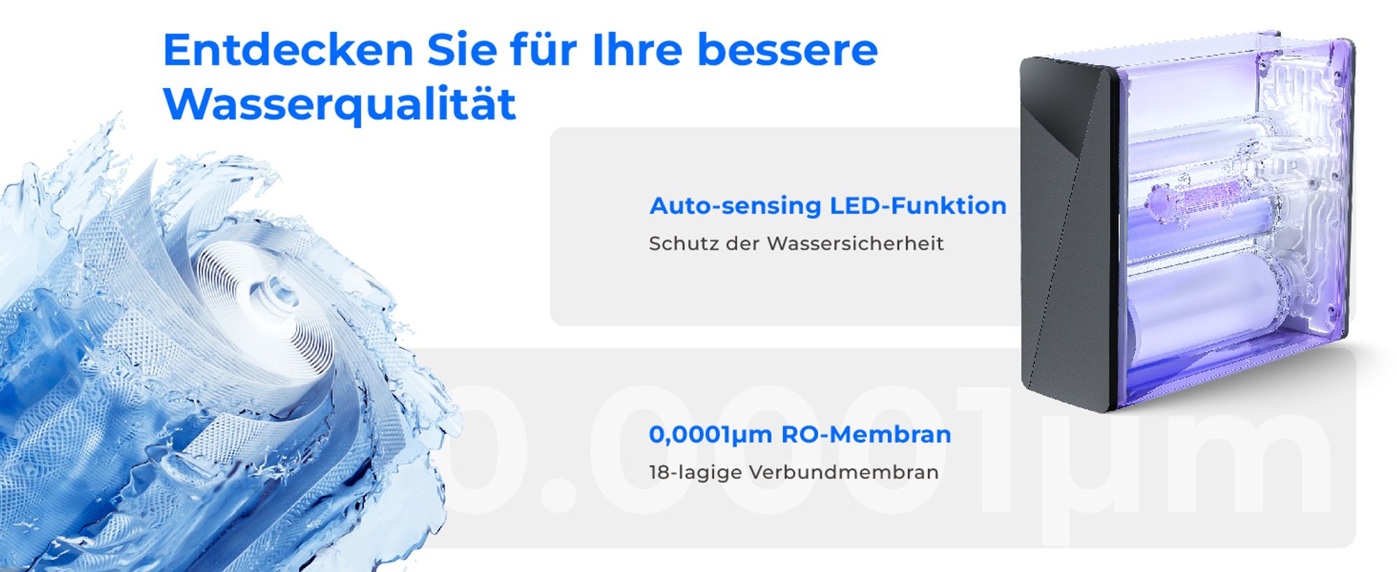 Waterdrop X16 Umkehrosmose System, NSF/ANSI 58&372 , 1600 GPD Untertisch Wasserfiltersystem, 11-stufige Filtration