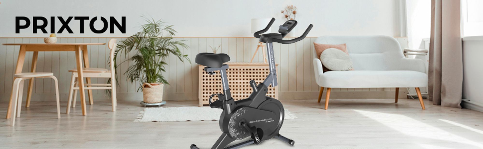PRIXTON Stationäres Fahrrad Xtreme für Cardio und Fitness | Heimtrainer mit Schwungmasse 6 kg Widerstand, Indoor Cycle mit 7 Stufen, Pulsmesser und LE
