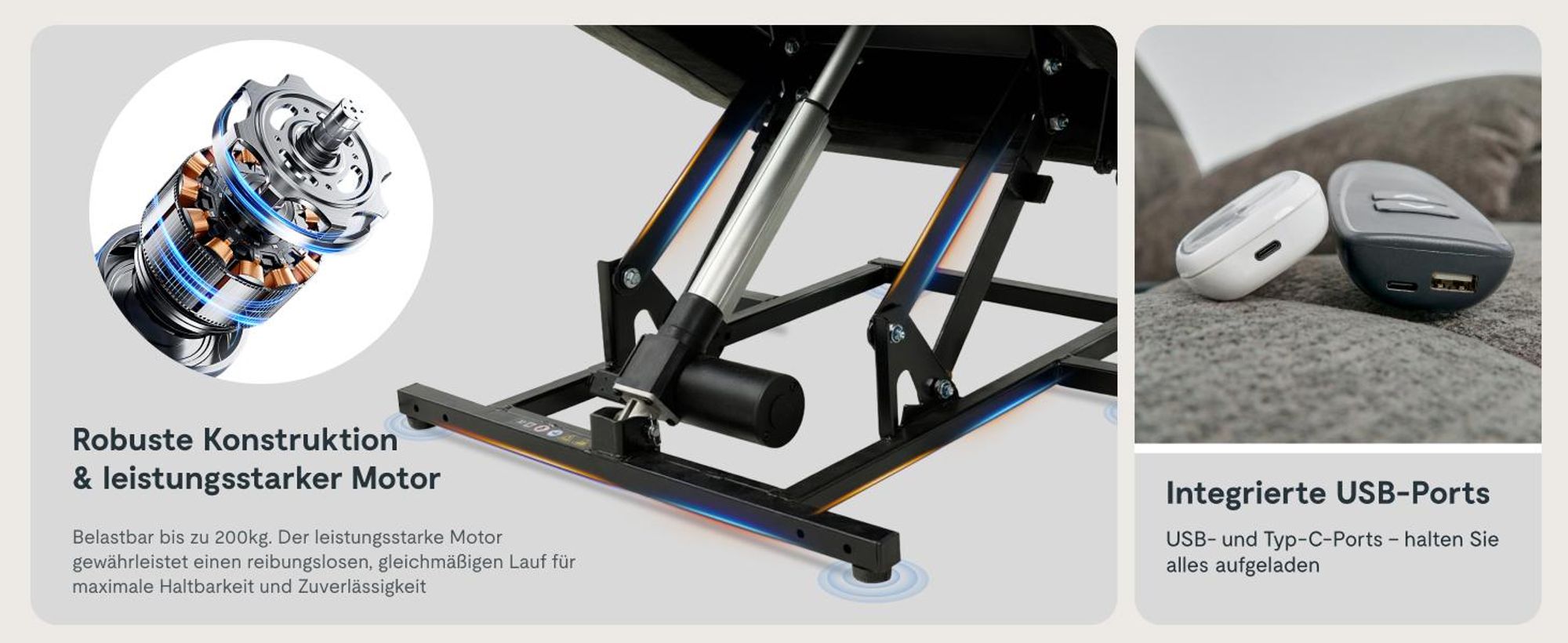FLEXISPOT XL6 Elektrischer Massagesessel mit Aufstehhilfe, Heizfunktion, USB-Anschluss & Decke, 105°-165° verstellbar, belastbar bis 200 kg (Hellgrau)