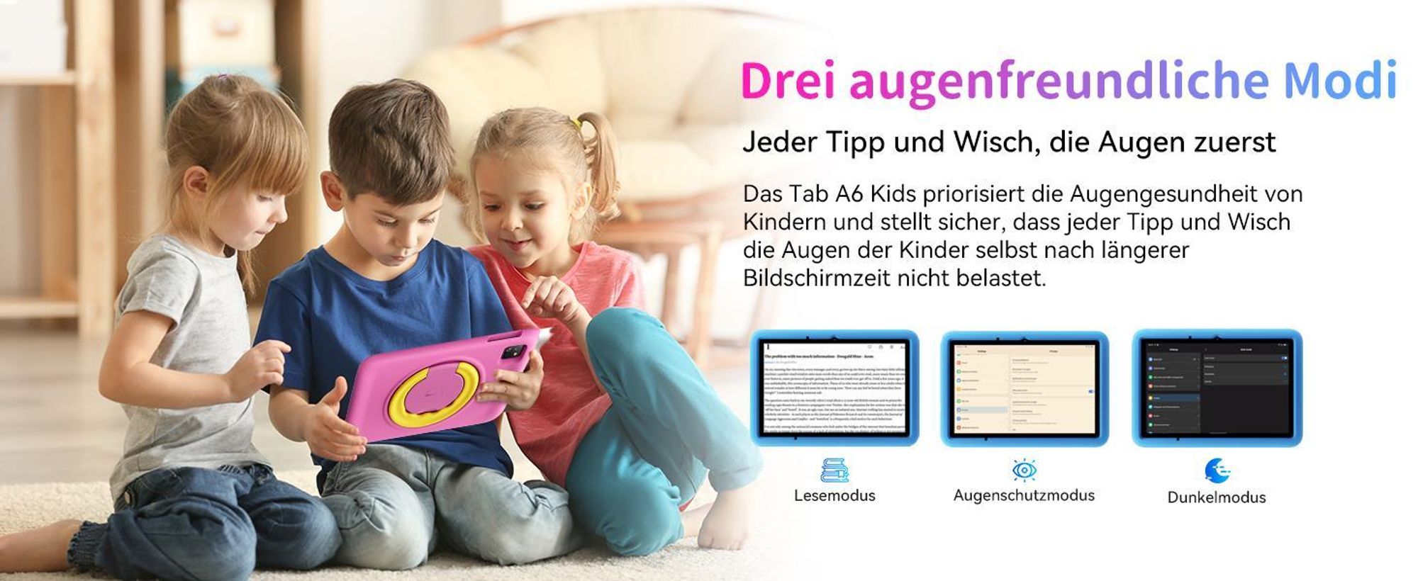Blackview TabA6Kids 10“ Kinder Tablet, 1280*800, 12+128GB(1TB TF), WiFi 6, Octa Core Tablet für Kinder, Widevine L1, 5100mAh, BT 5.2, Elternkontrolle