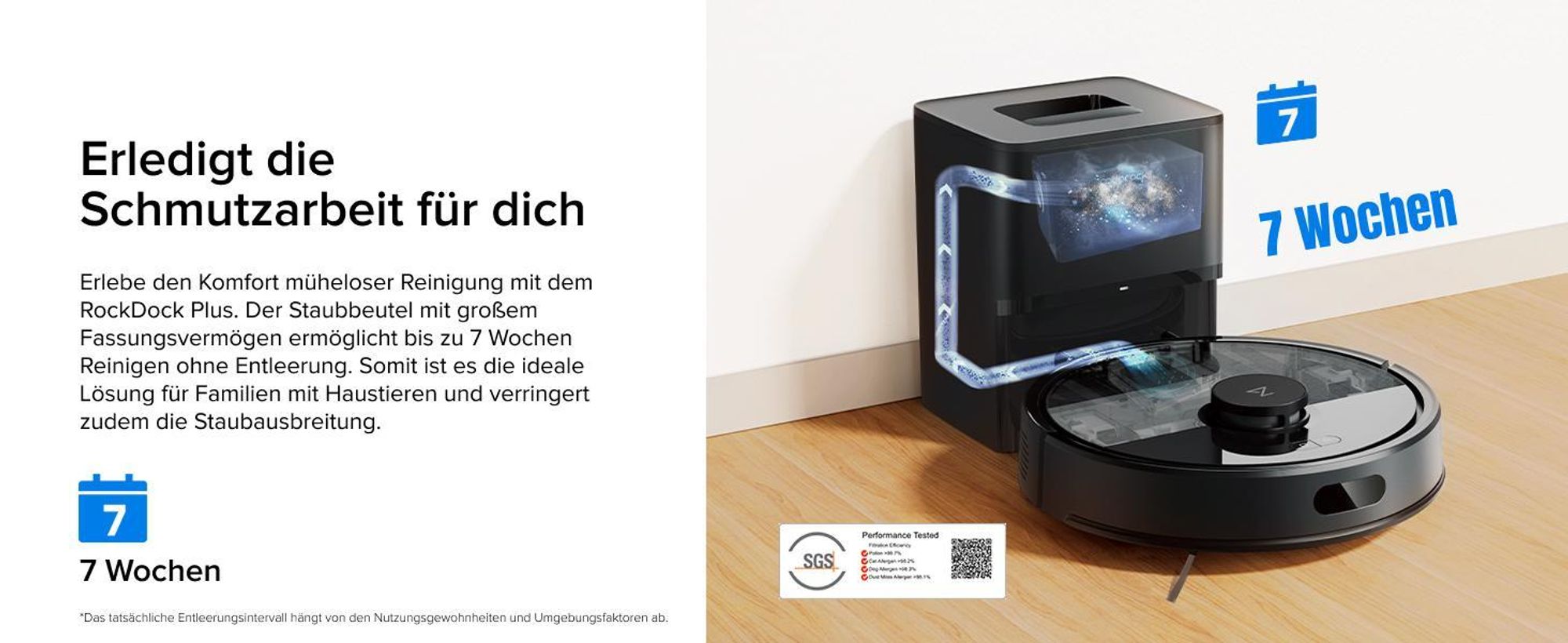 Roborock Q7 L5+ Set Saugroboter mit Wischfunktion, Automatischer Staubentleerung, Dual Anti-Tangle System, 8.000 Pa Saugkraft, LiDAR-Navigation