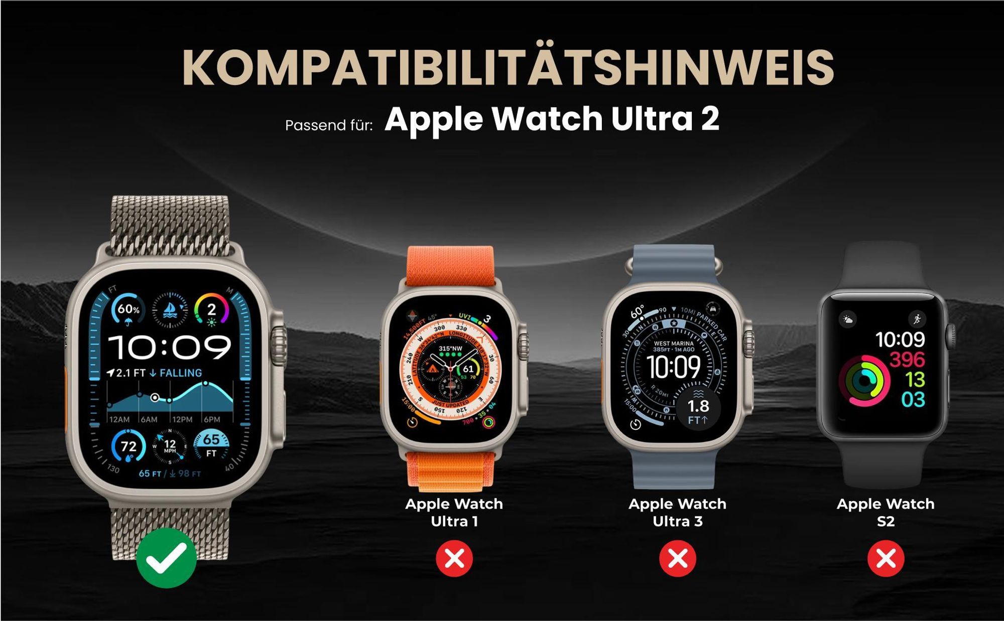 Kompatibilitätshinweise Armband für Apple Watch Ultra 2 49mm