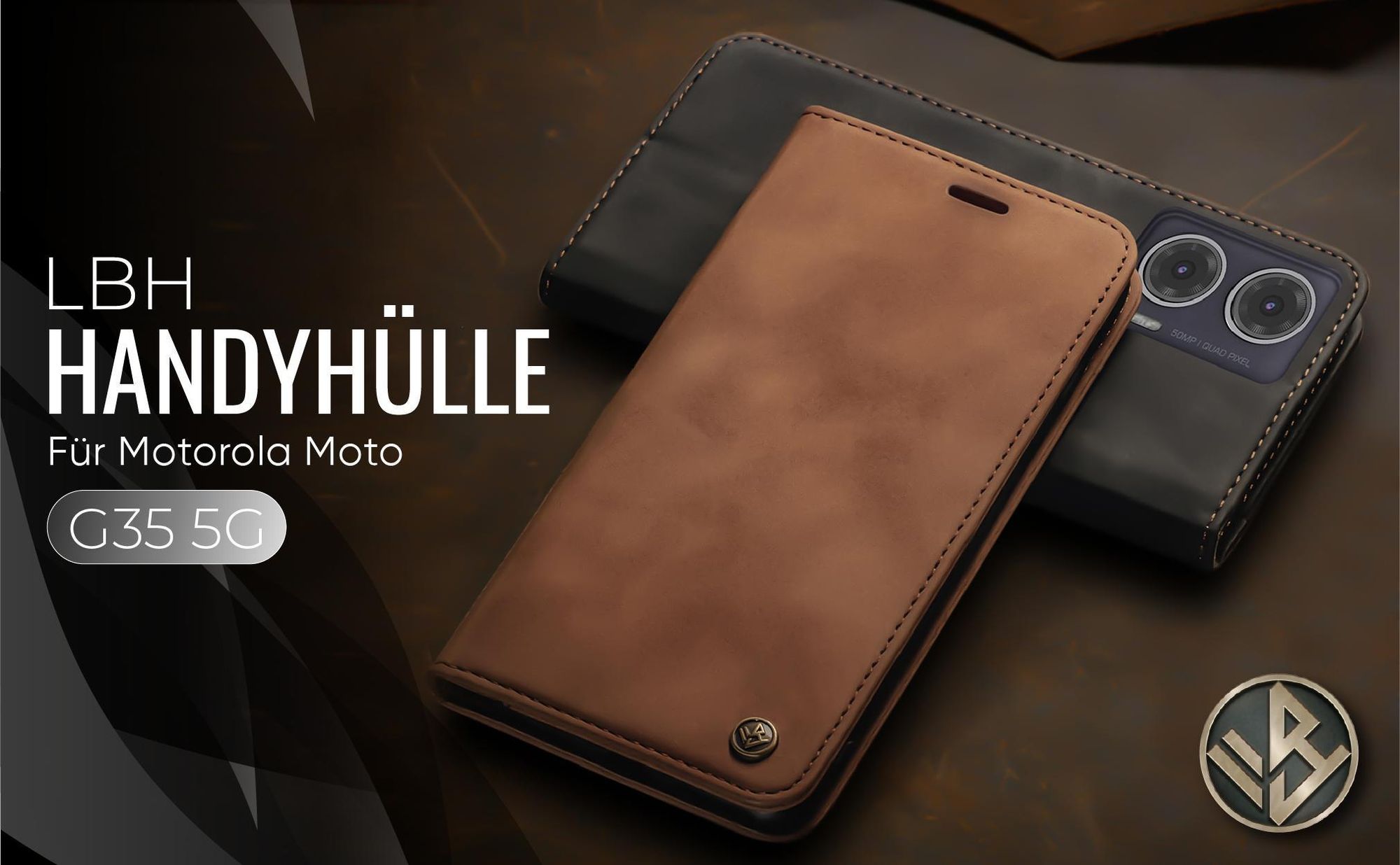 Hochwertige Klapphülle für Motorola G35 5G im klassischen Design