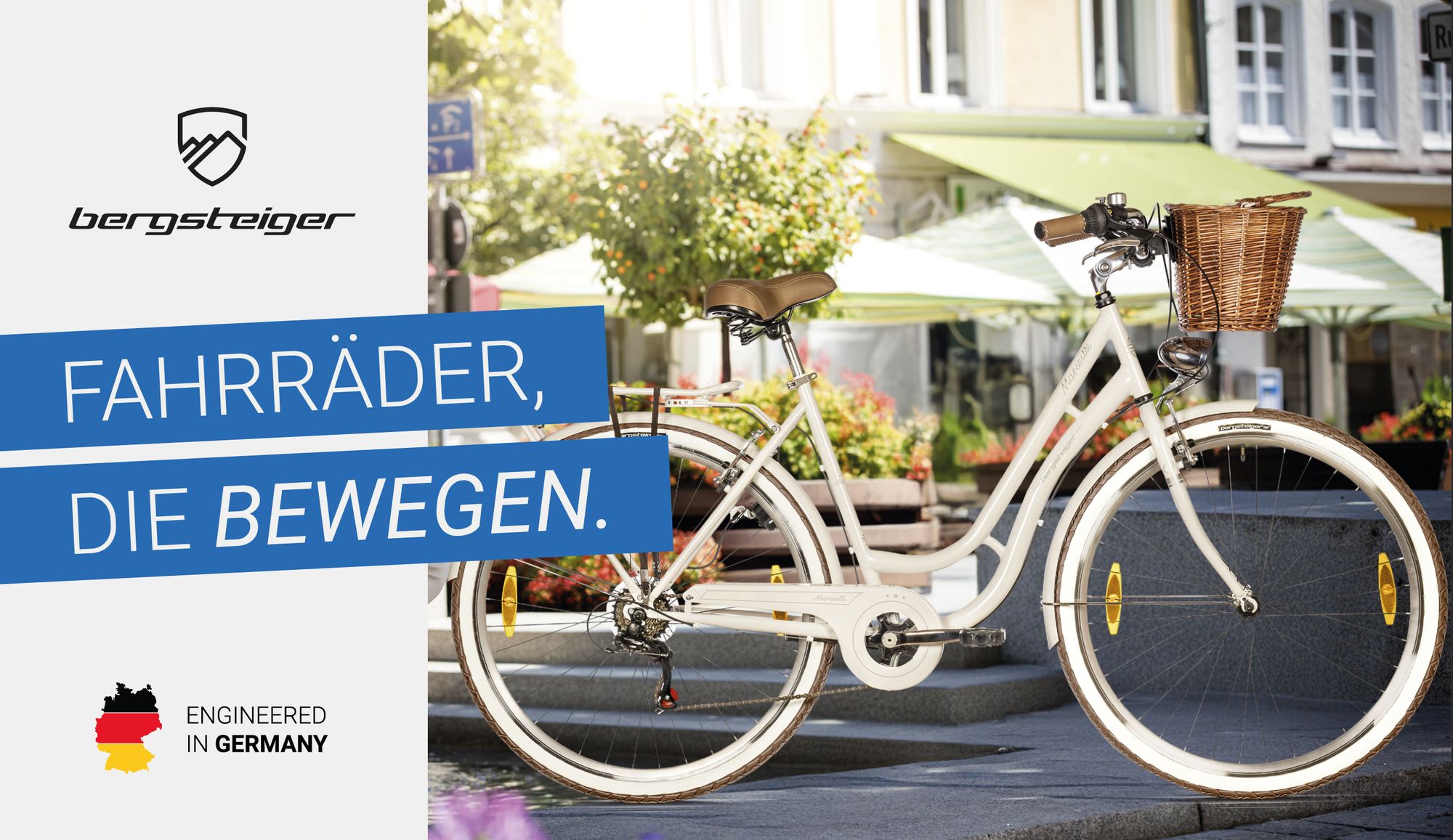 Bergsteiger Marseille 26 Zoll 28 Zoll Damenfahrrad, ab 150 cm, Korb aus Rattan, Fahrrad-Licht, Damen-Citybike, Damenrad im Retro-Design, 6 Gang Shimano Tourney Schaltung