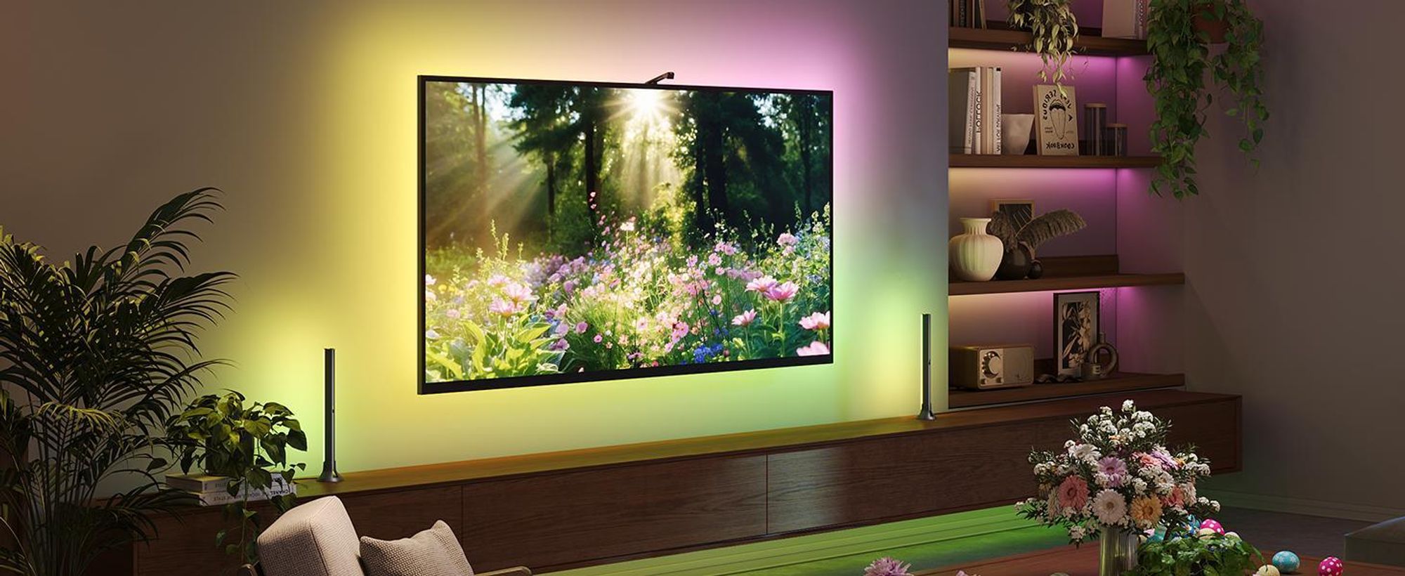 Govee TV Hintergrundbeleuchtung 3 Lite LED, Sync für 75-85 Zoll TVs, Sprach- & APP-Steuerung