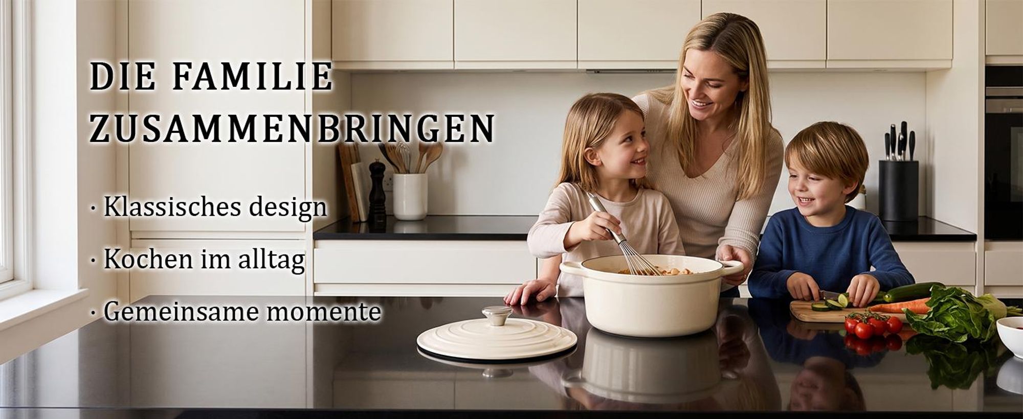 Gusseisen Topf Brot Backen- Hochwertiger Emaillierter Topf 26cm - Idealer gusseiserner Brottopf zum Backen, Gusseisentopf mit Deckel