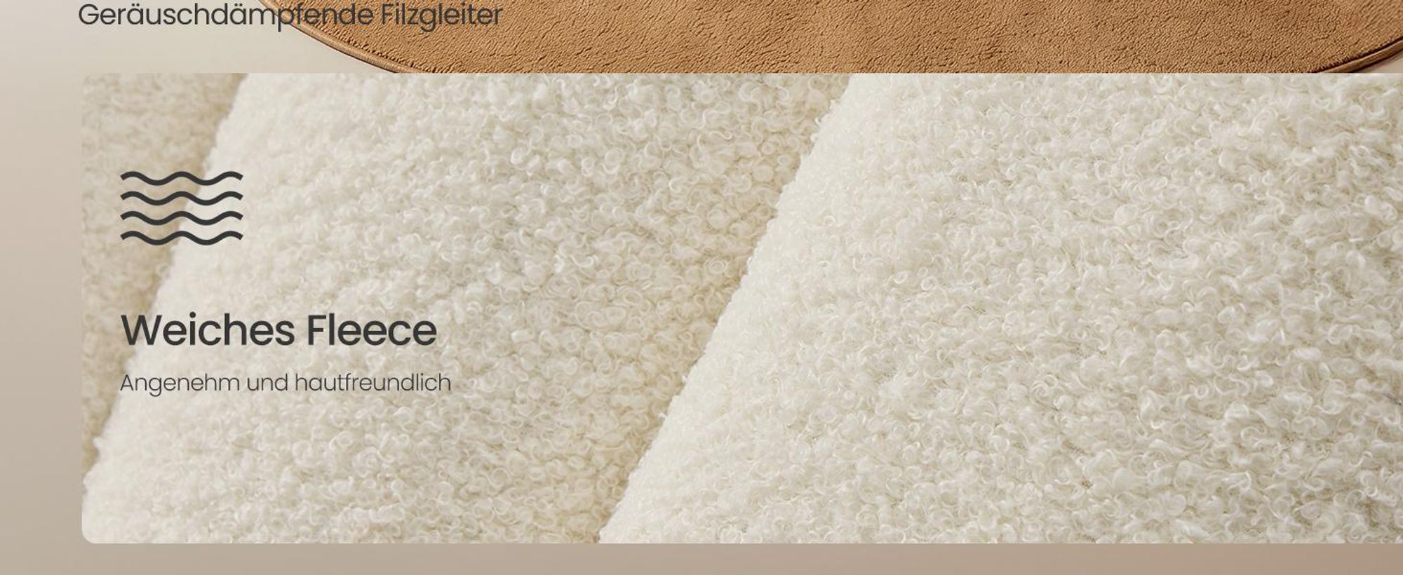 SONGMICS Schaukelstuhl mit ausziehbarer Fußstütze, Schaukelsessel, Holzbeine, Kissen, für Wohnzimmer, Fleece, creme
