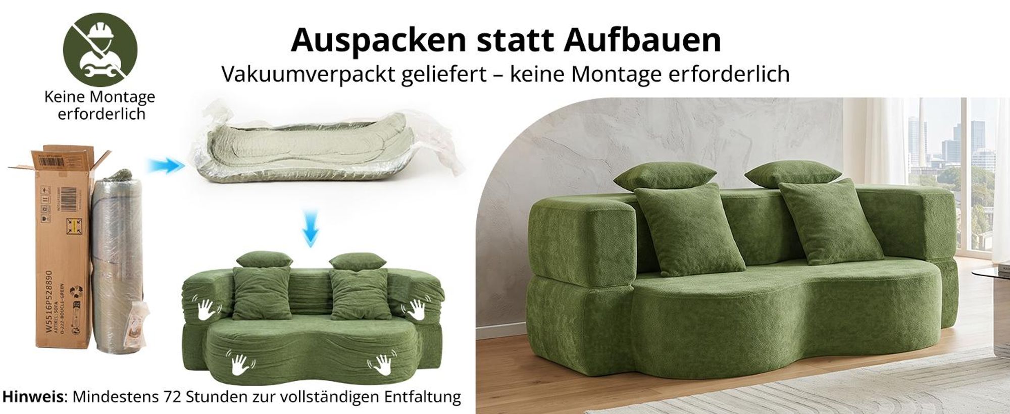 Sofa 3-Sitzer mit Schlaffunktion, 196 cm Komfortables Schlafsofa aus Teddyfleece, bis 450kg belastbar, Bettcouch, Couch Gästebett, platzsparend
