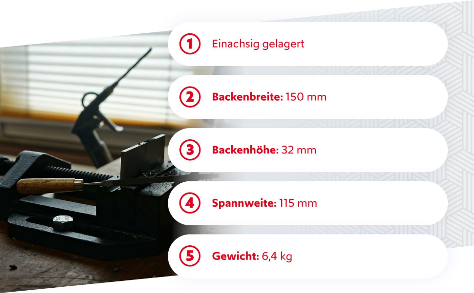 Wiltec Maschinenschraubstock 150 mm Backenbreite, Schraubstock für Werkstatt, Bohrmaschinenschraubstock als Spannwerkzeug