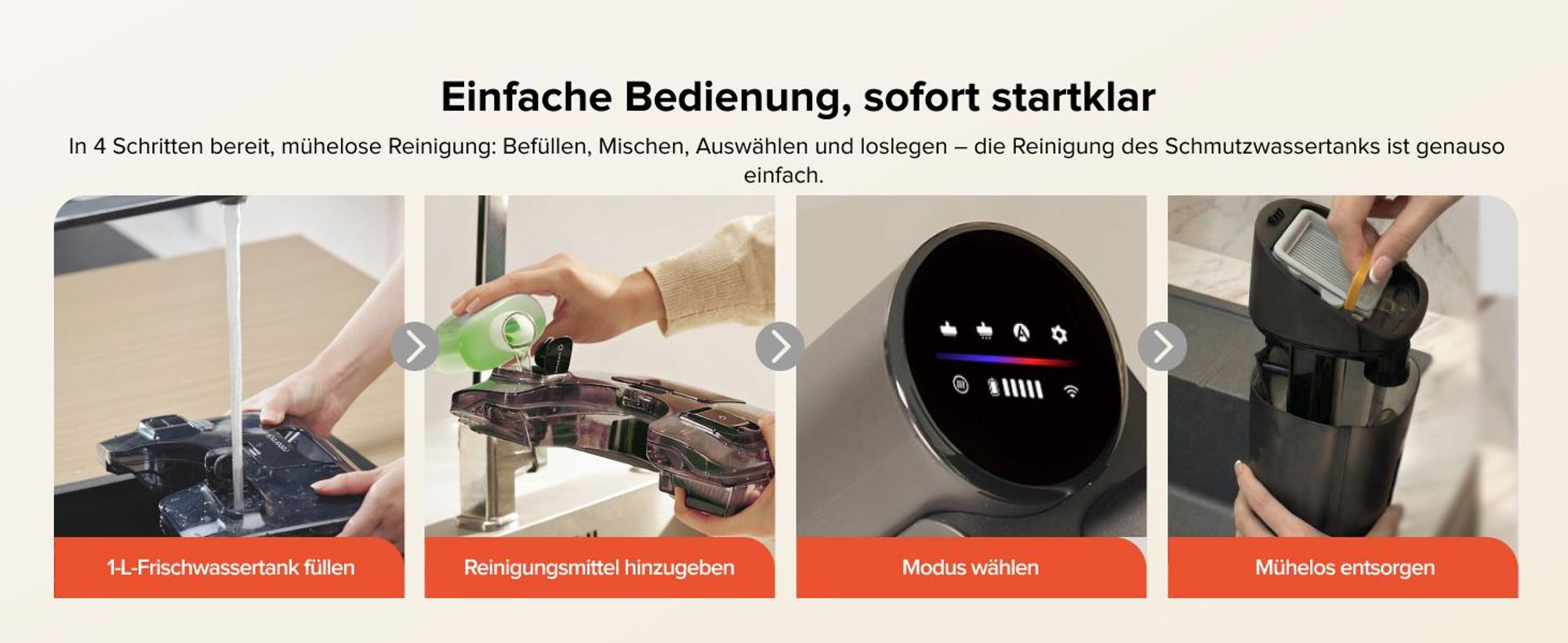 Roborock F25 ACE Pro Nass Trockensauger, 25000Pa, JetFoaming gegen Flecken, Anti-Haar-Verwicklung, 180° Flach-Design, Heißwasser-Selbstreinigung