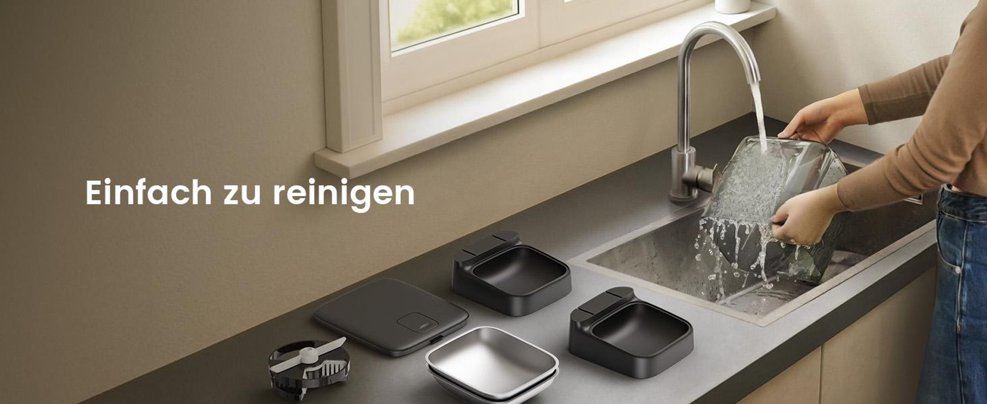 Katzen-Futterautomat Oneisall Kabellos mit APP-Steuerung, 3L ein Nafp/5L zwei Näpfe